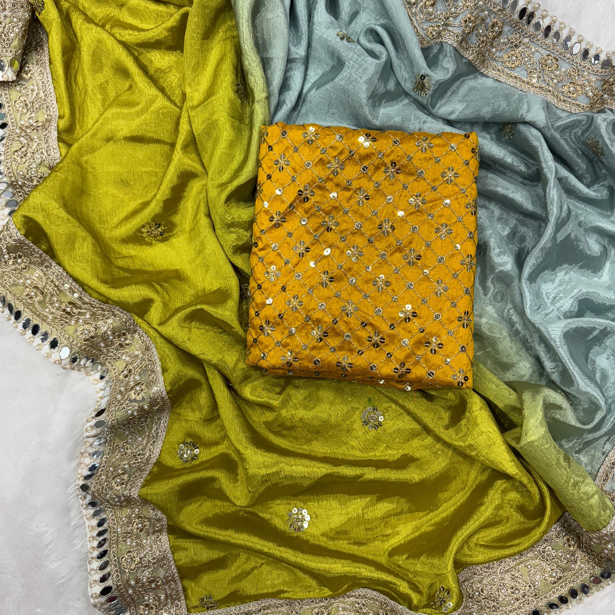 Sequence Embroidery Saree