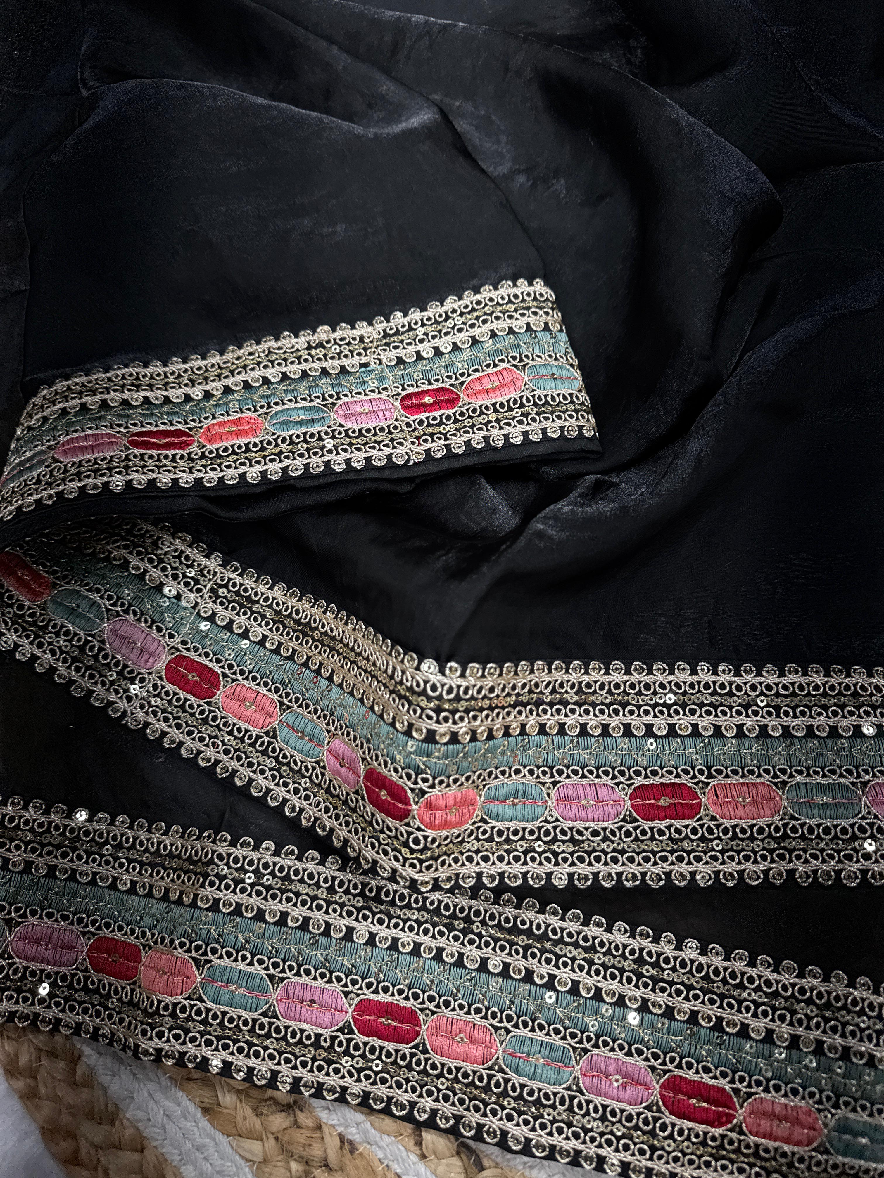 Pure Space Silk Embroidery Saree