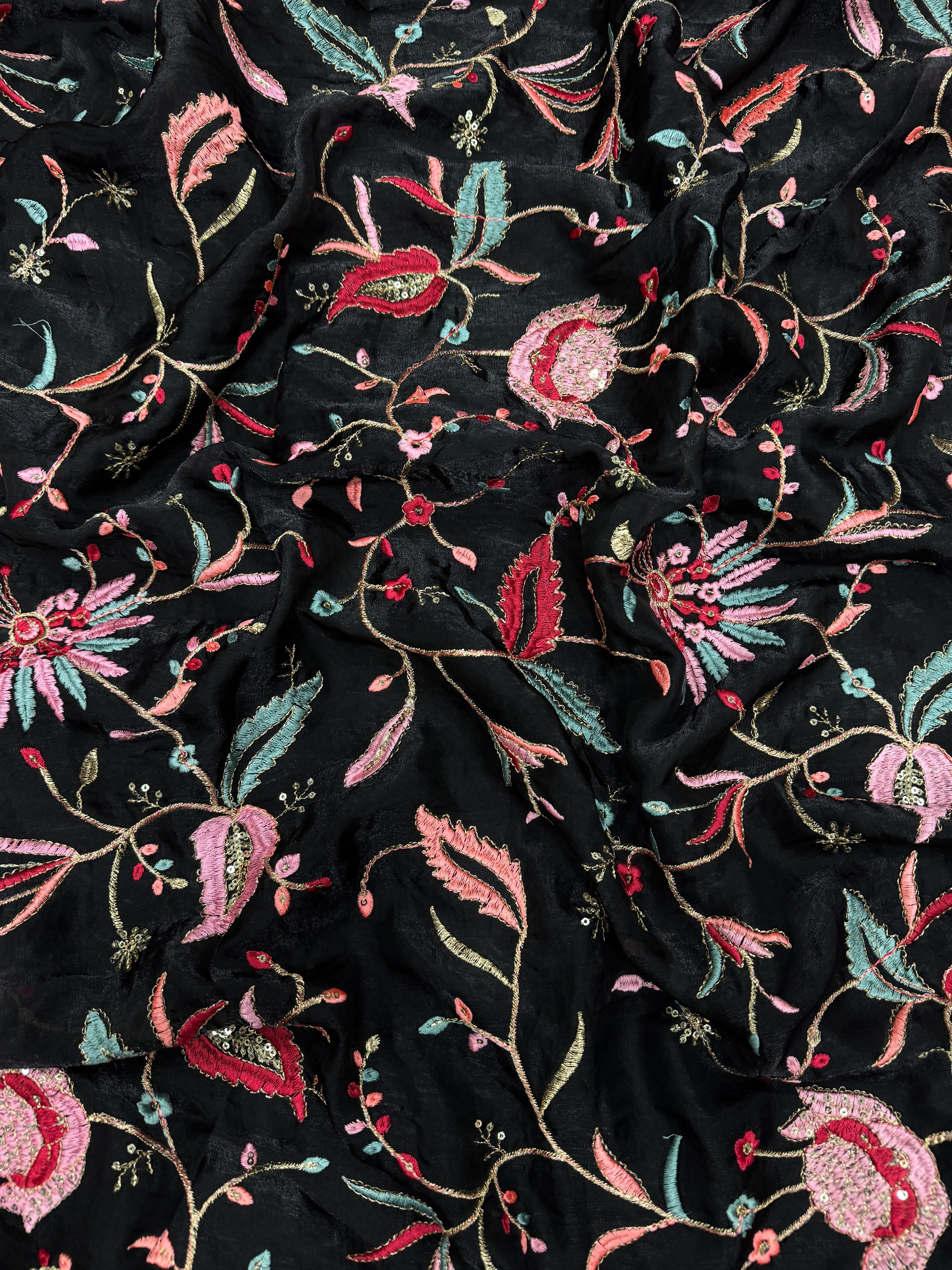 Pure Space Silk Embroidery Saree