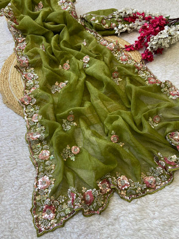 Chiffon Handwork  Saree