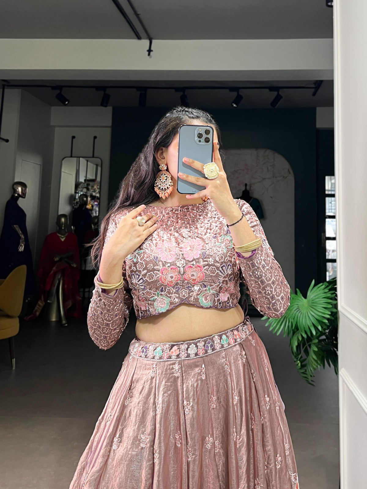Fendi Sequins Co-ord Set Lehenga