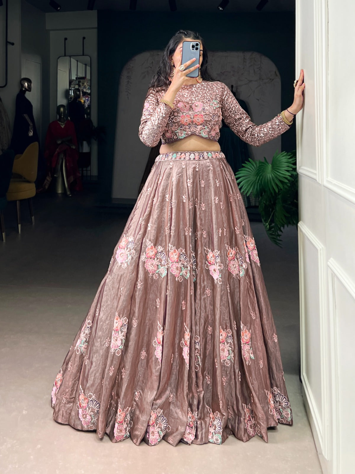 Fendi Sequins Co-ord Set Lehenga