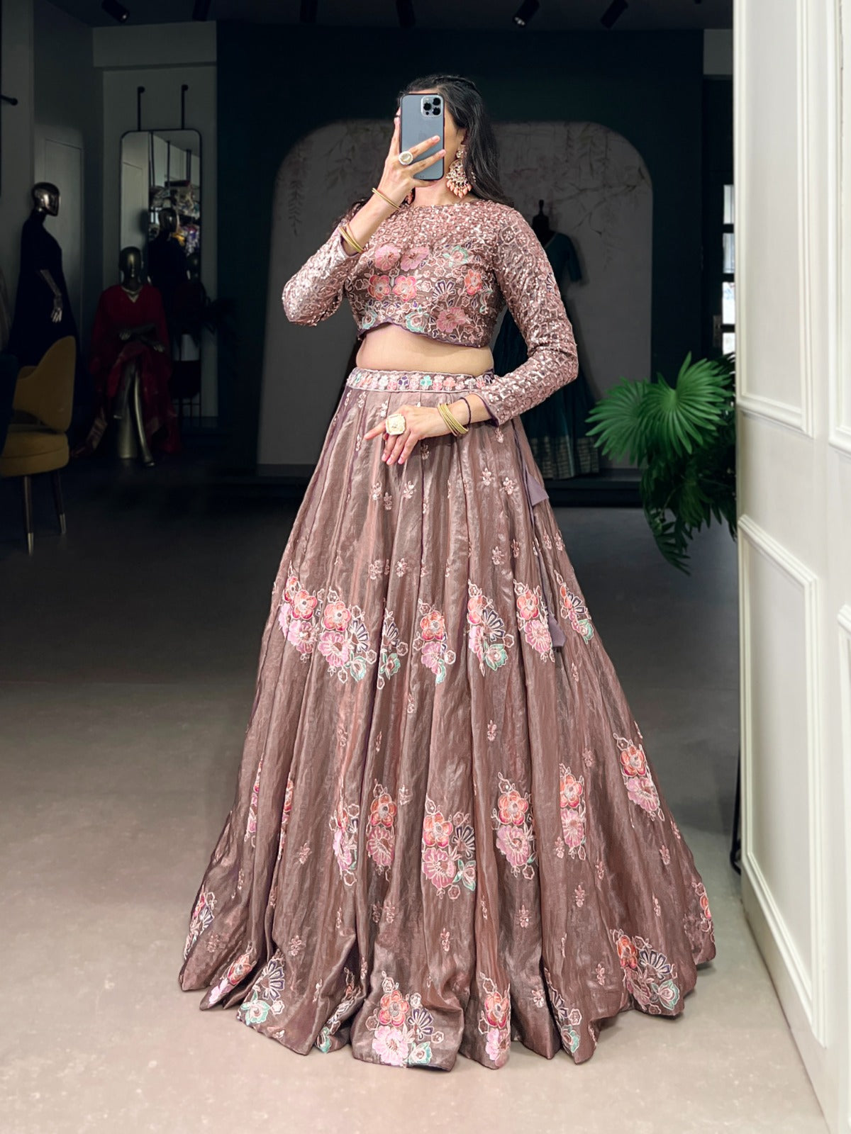 Fendi Sequins Co-ord Set Lehenga