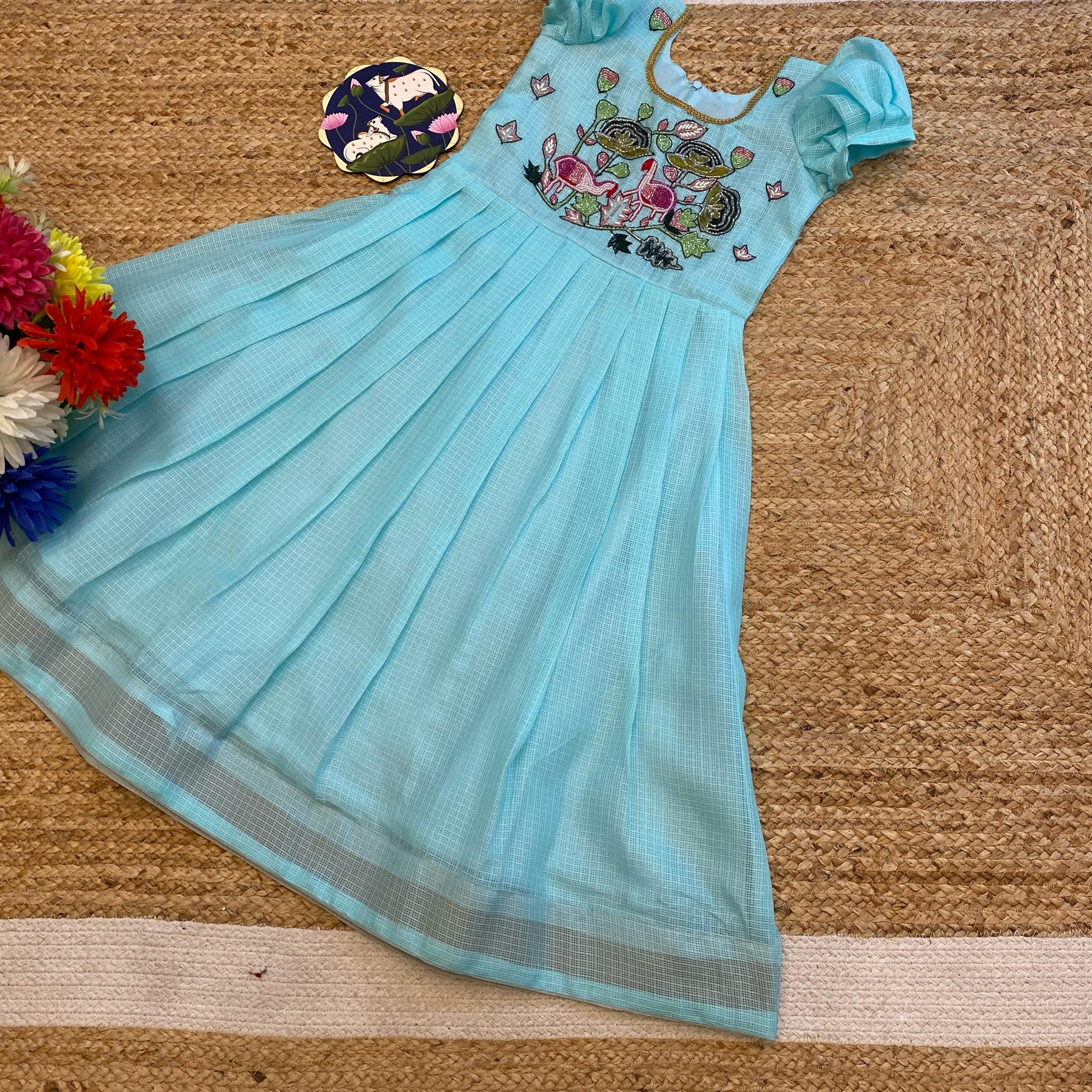 Kota Checks Kids Gown