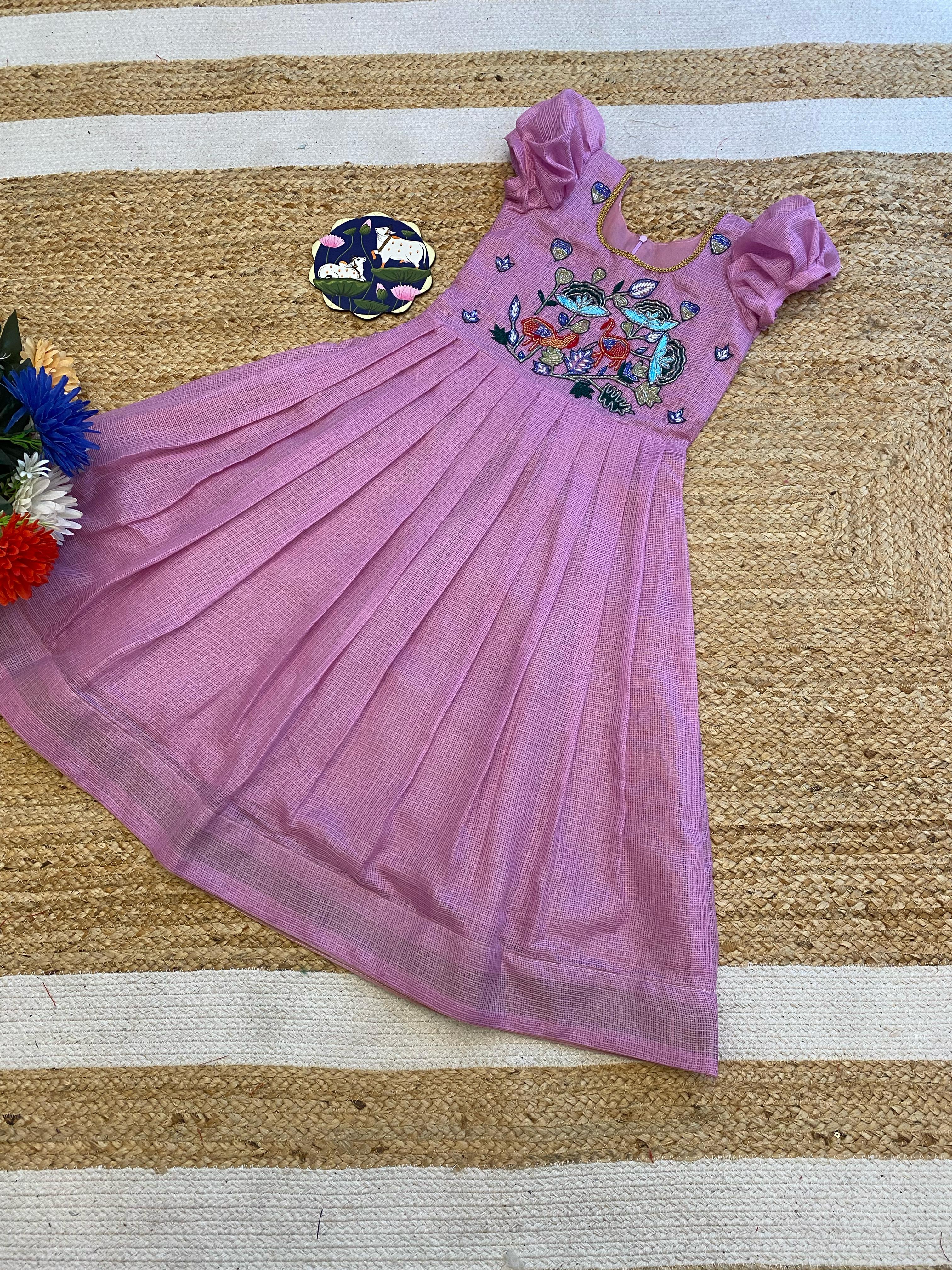 Kota Checks Kids Gown