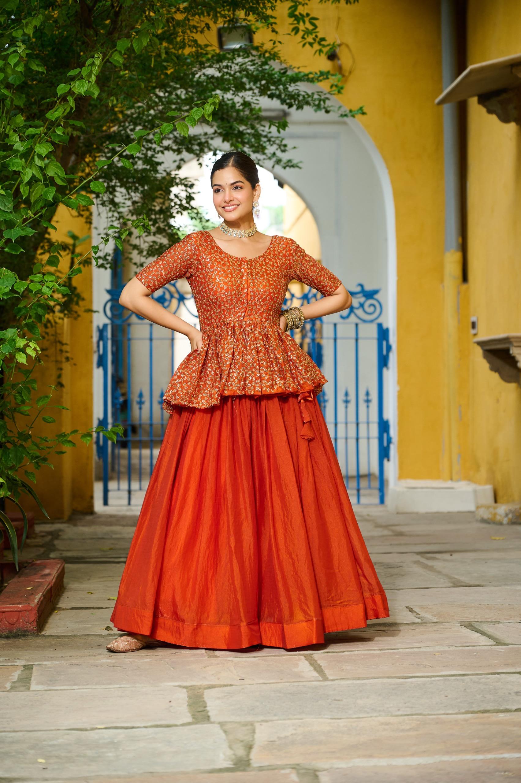 Designer Sequins Embroiderd Readymade Lehenga choli