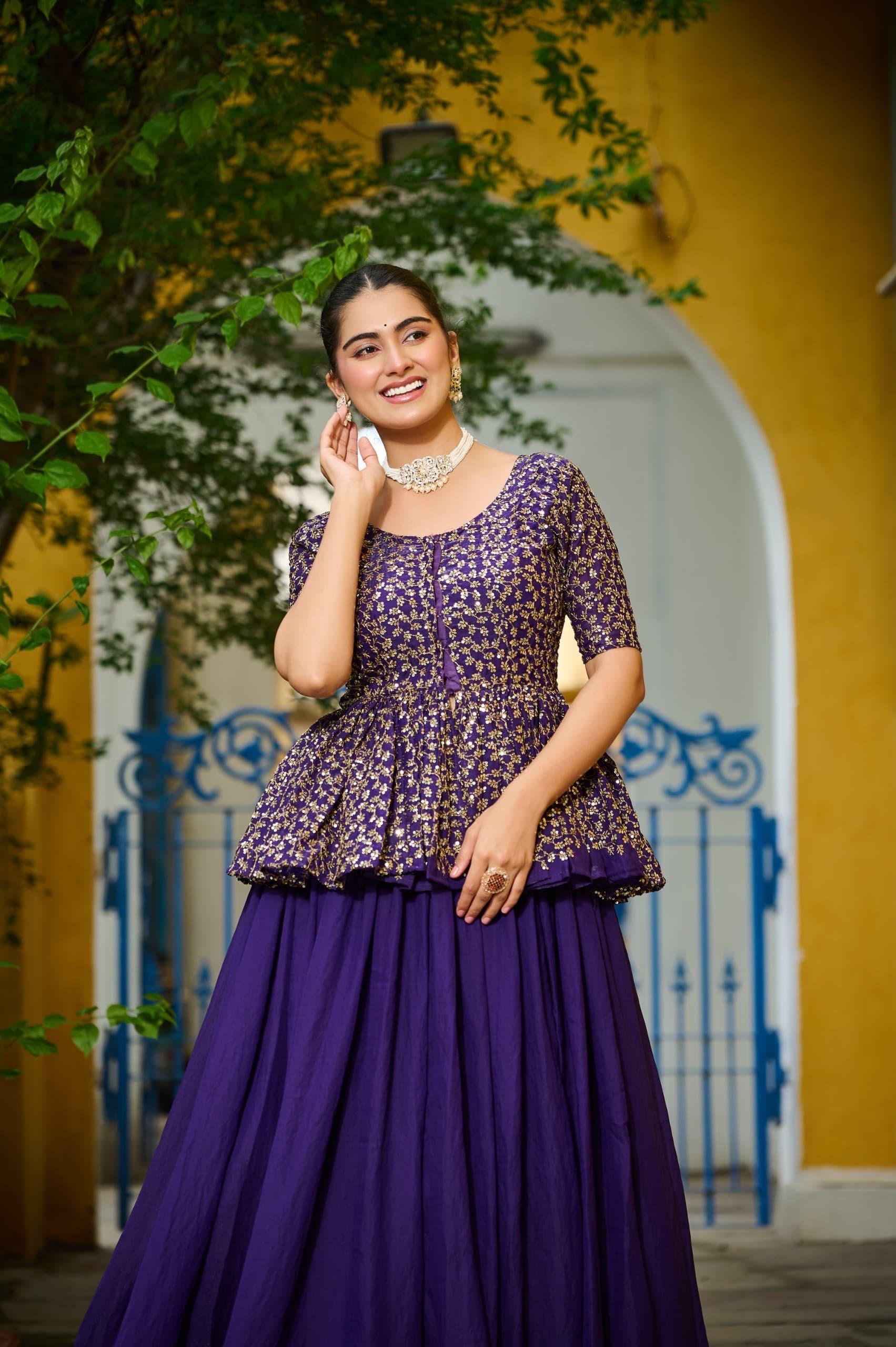 Designer Sequins Embroiderd Readymade Lehenga choli