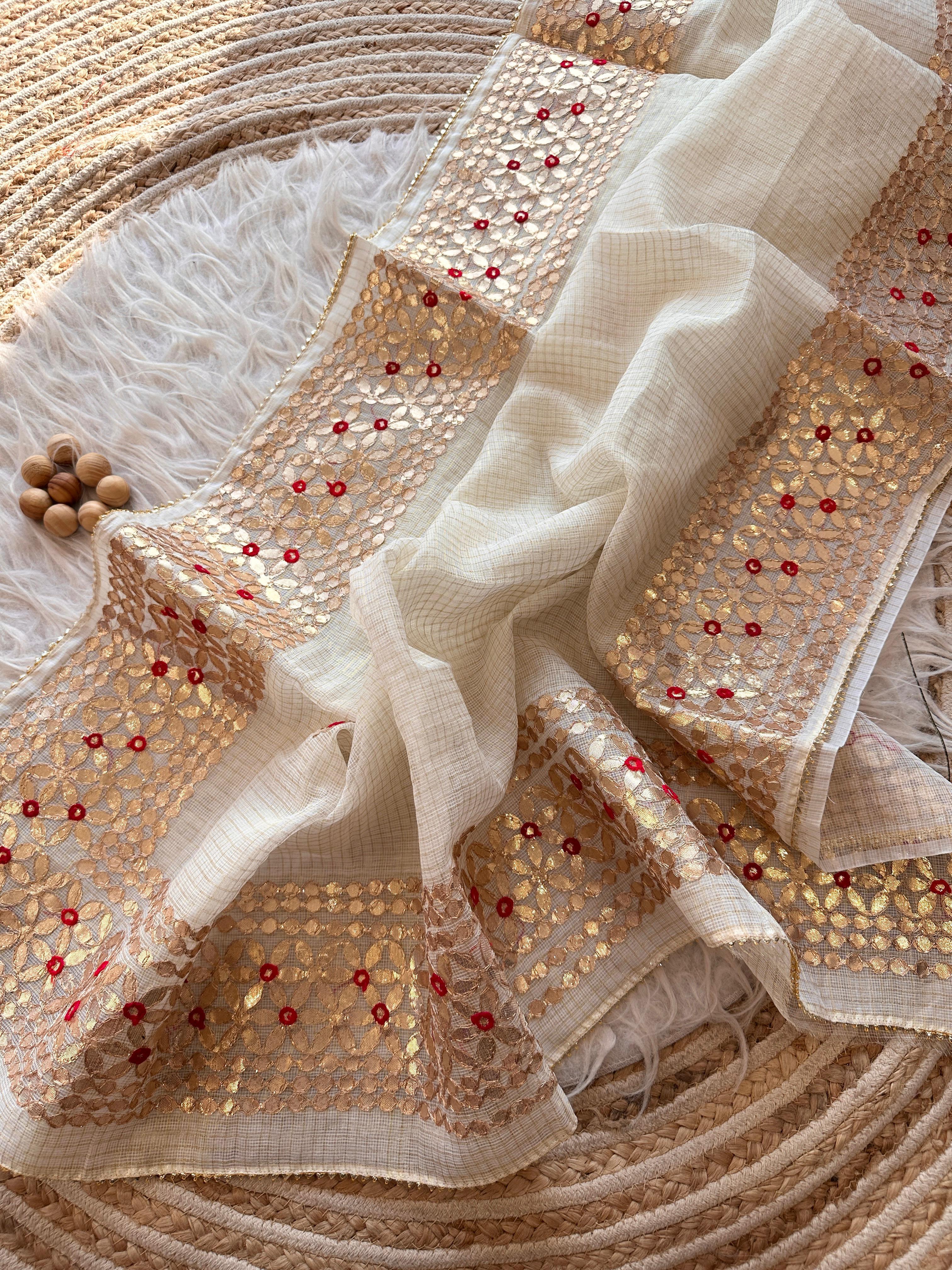 Soft Kota doriya Saree with Gotapatti Work