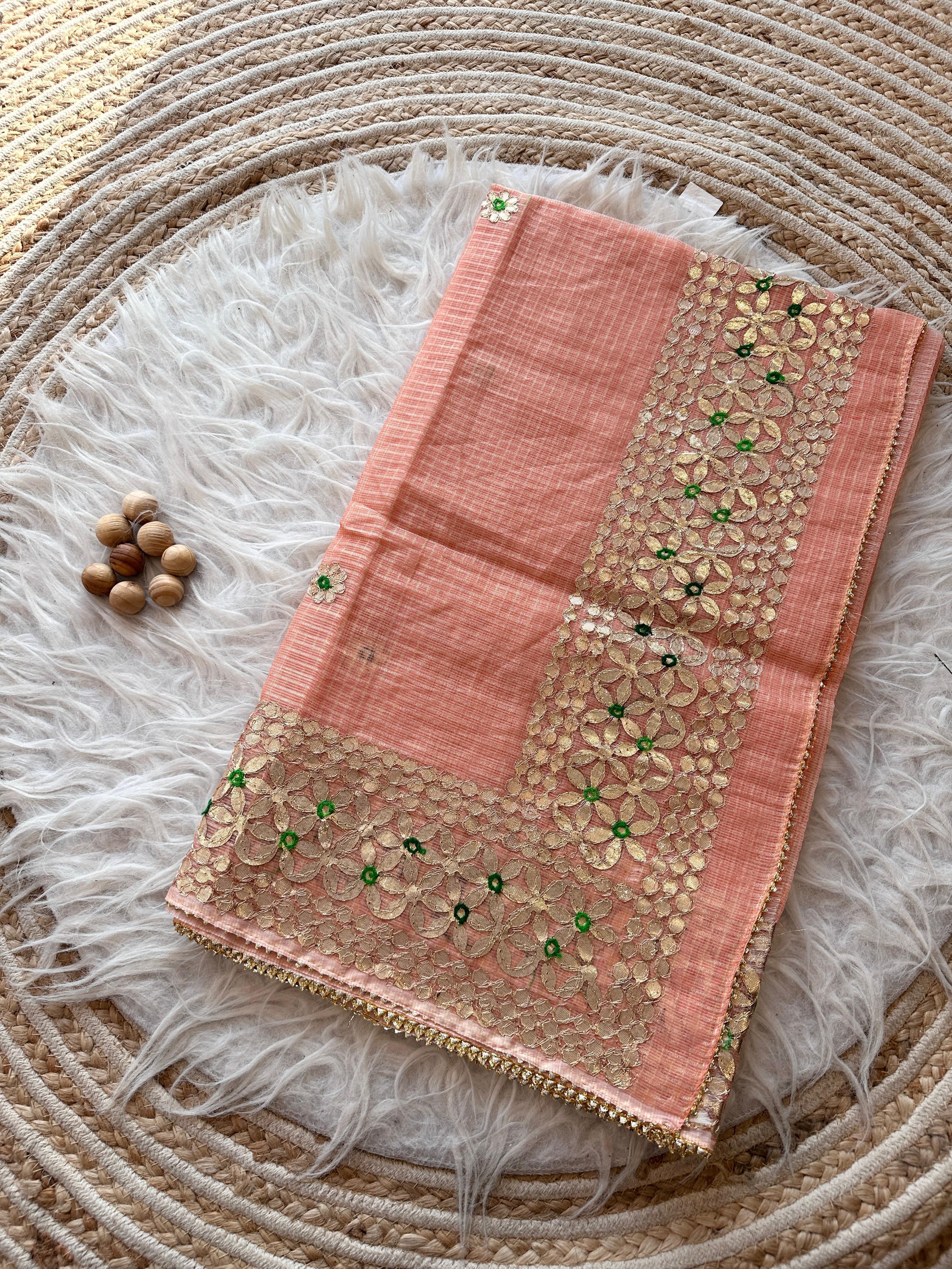 Soft Kota doriya Saree with Gotapatti Work