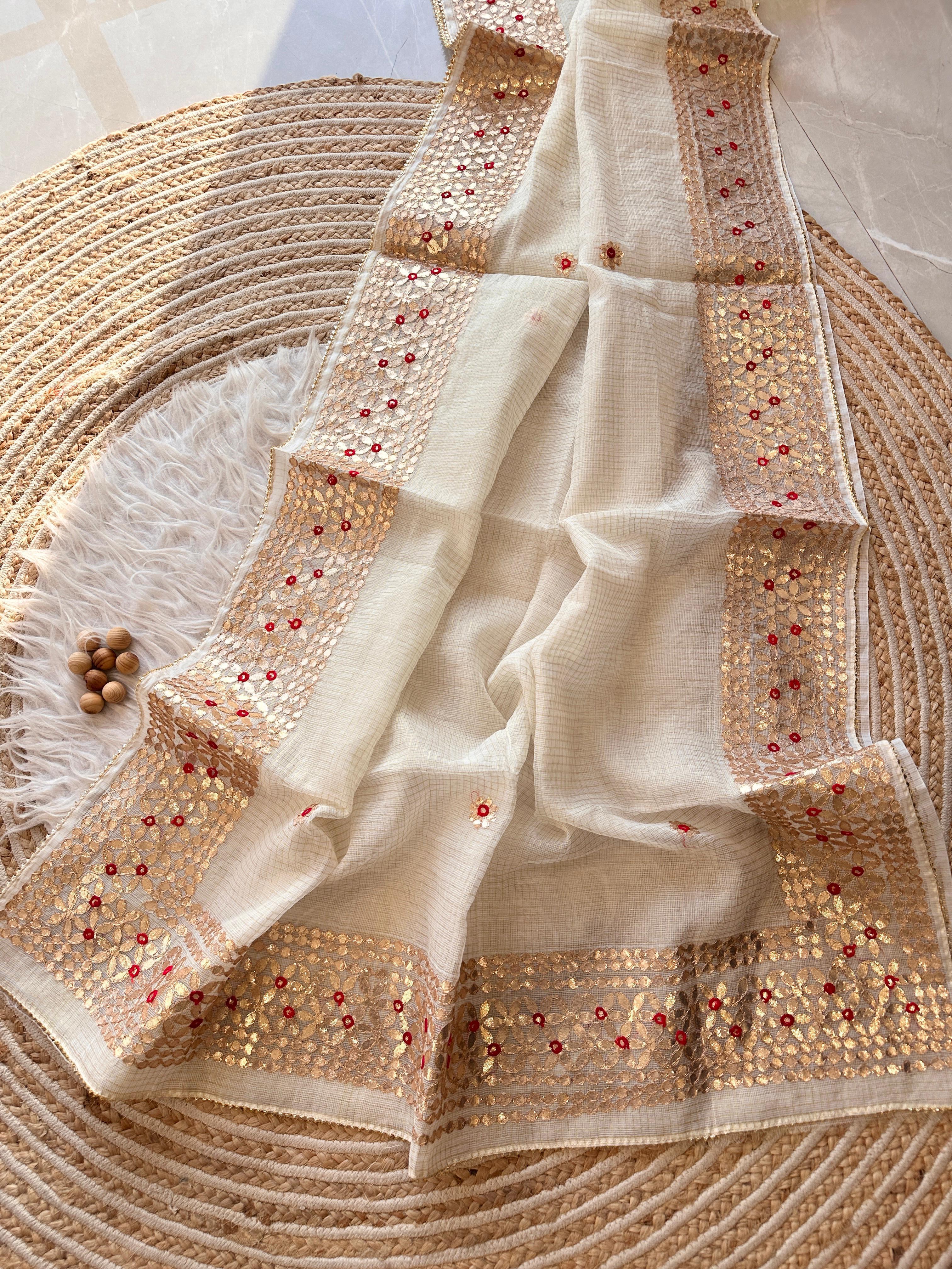 Soft Kota doriya Saree with Gotapatti Work