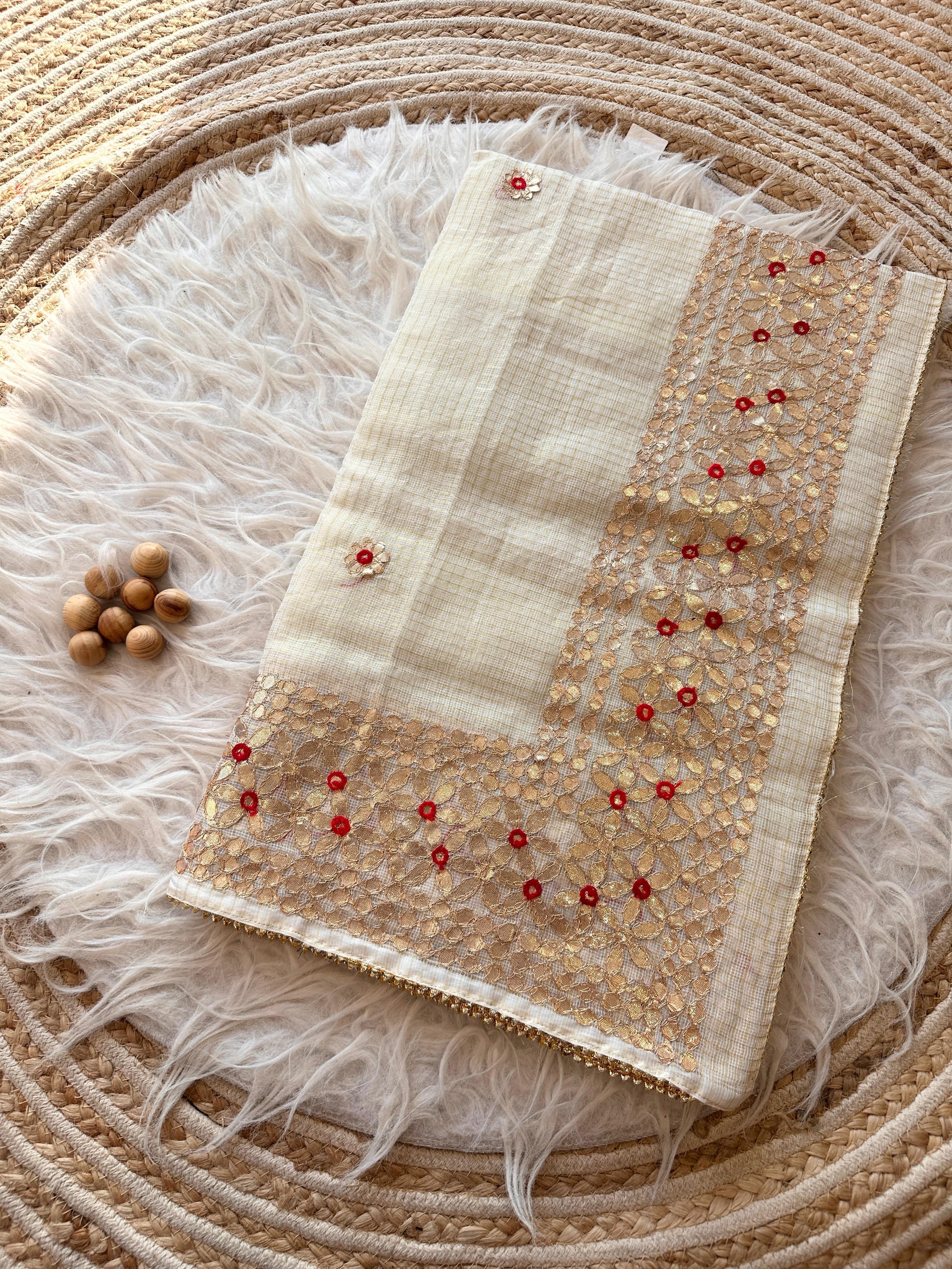 Soft Kota doriya Saree with Gotapatti Work