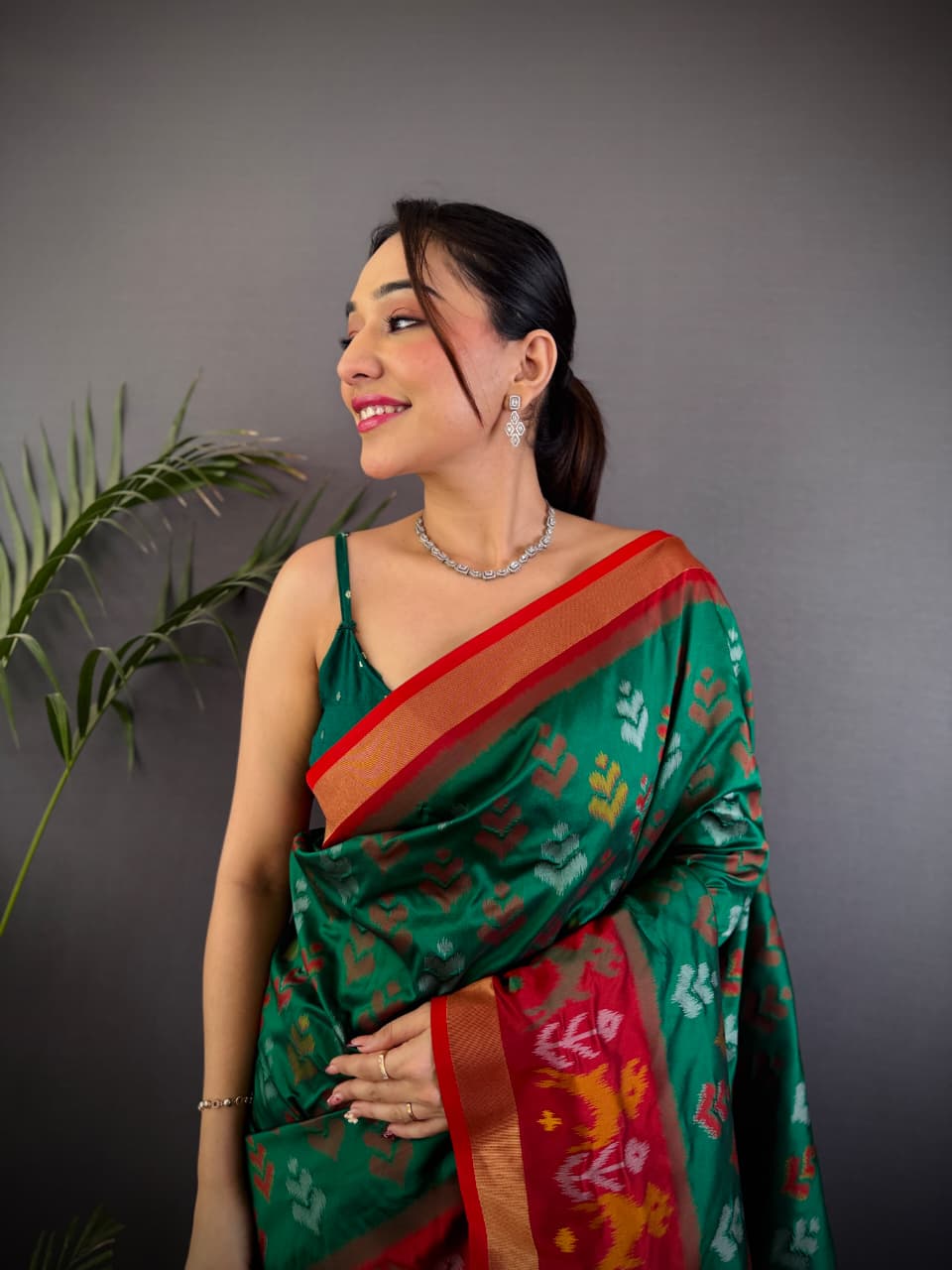 Soft Silk Saree With Ikkat Patola