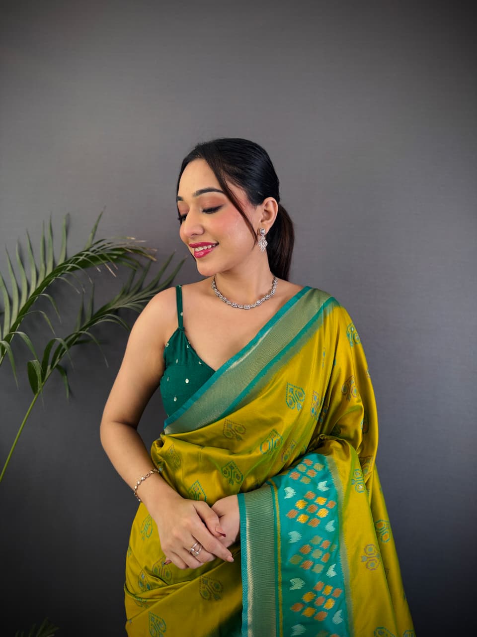 Soft Silk Saree With Ikkat Patola
