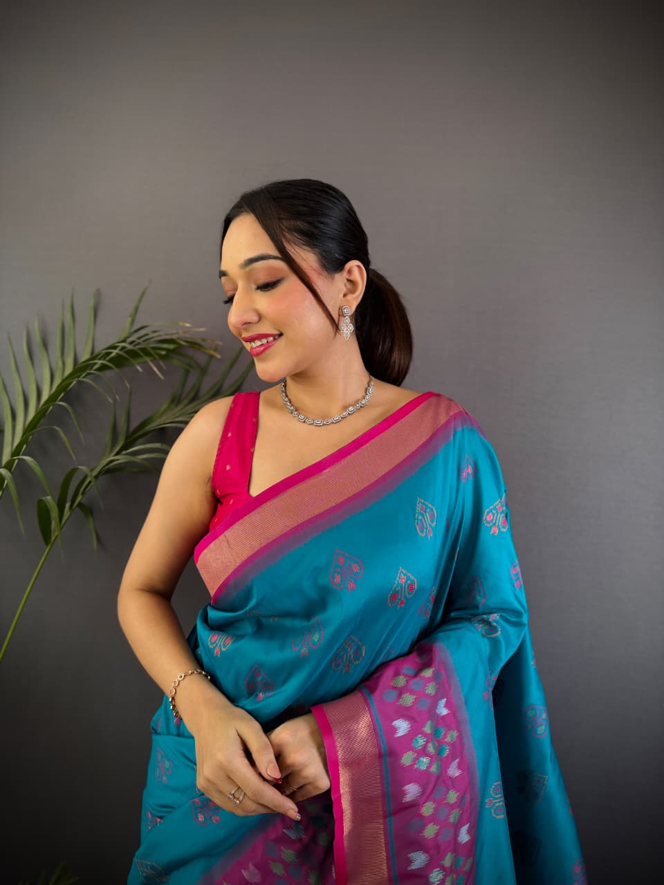 Soft Silk Saree With Ikkat Patola