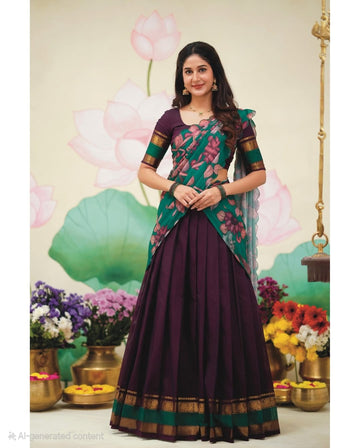 Pure Cotton Silk Half Saree