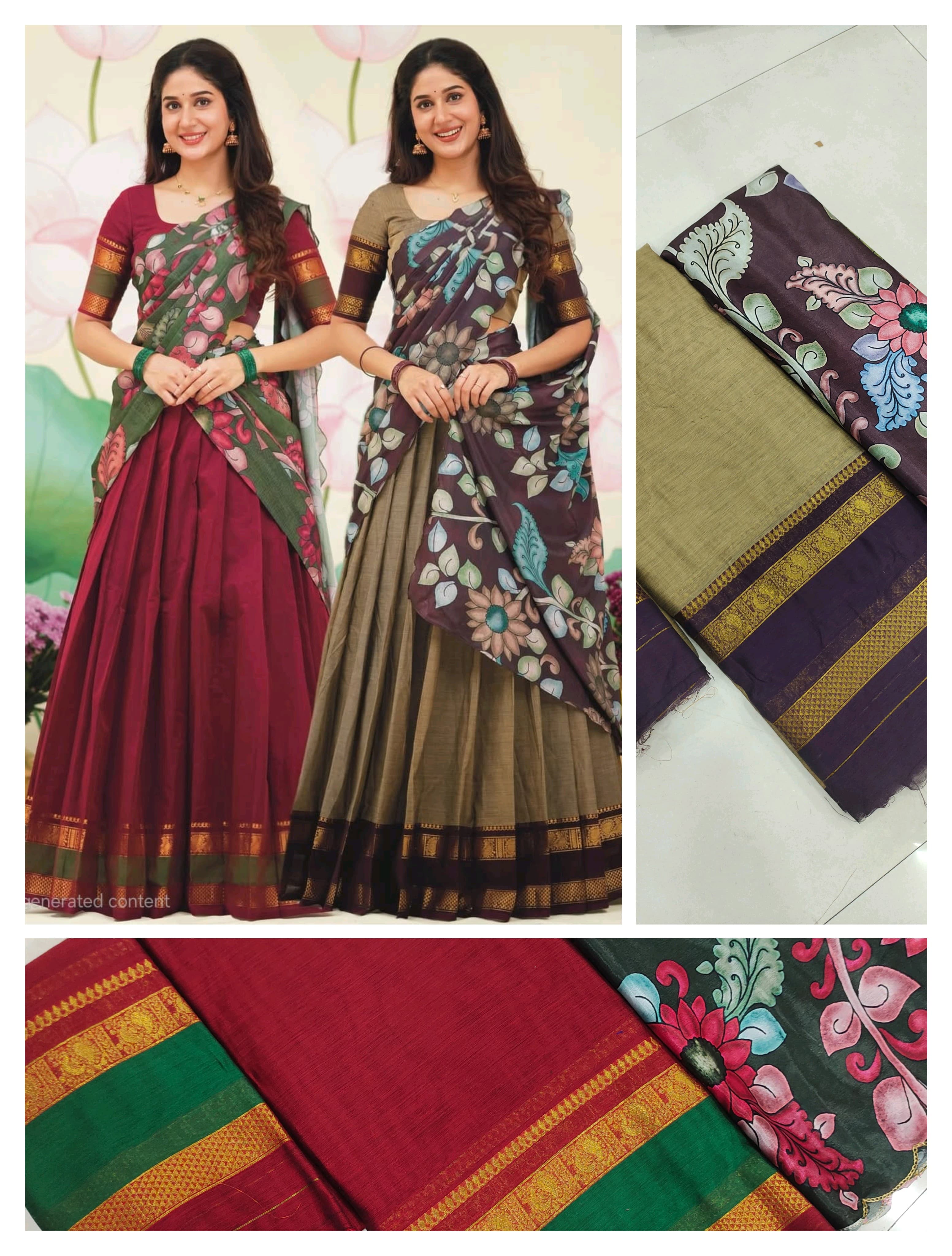 Pure Cotton Silk Half Saree