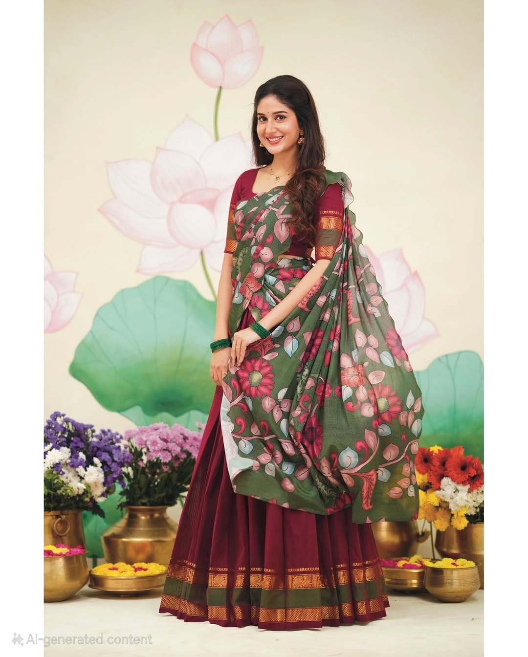 Pure Cotton Silk Half Saree