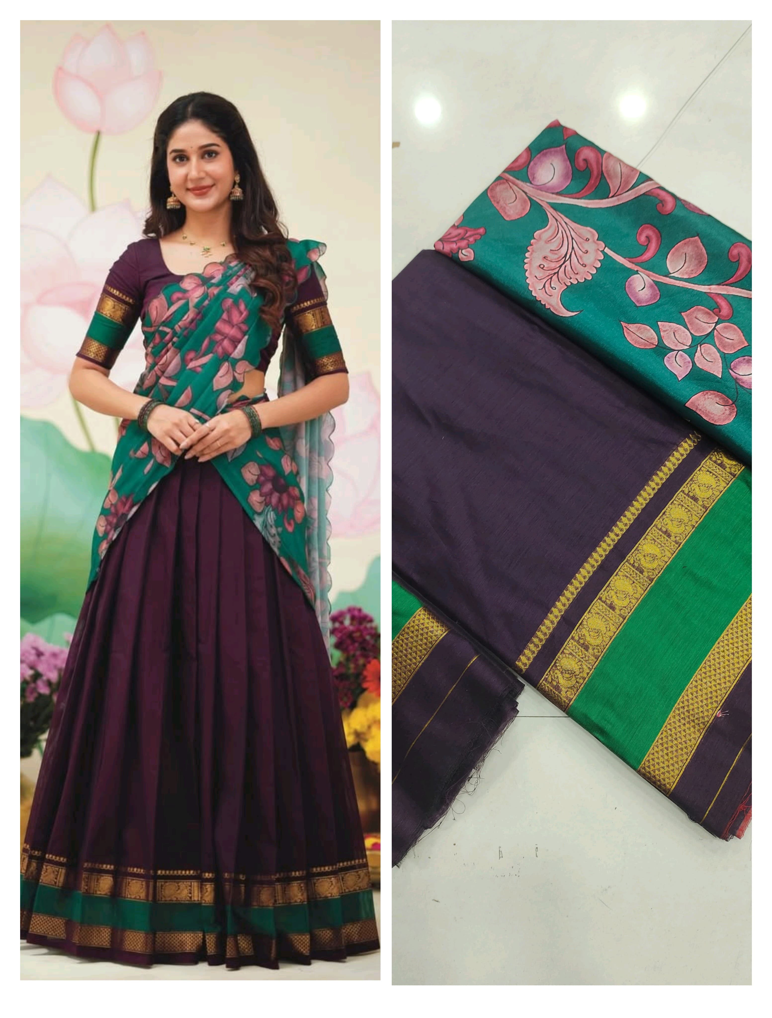 Pure Cotton Silk Half Saree
