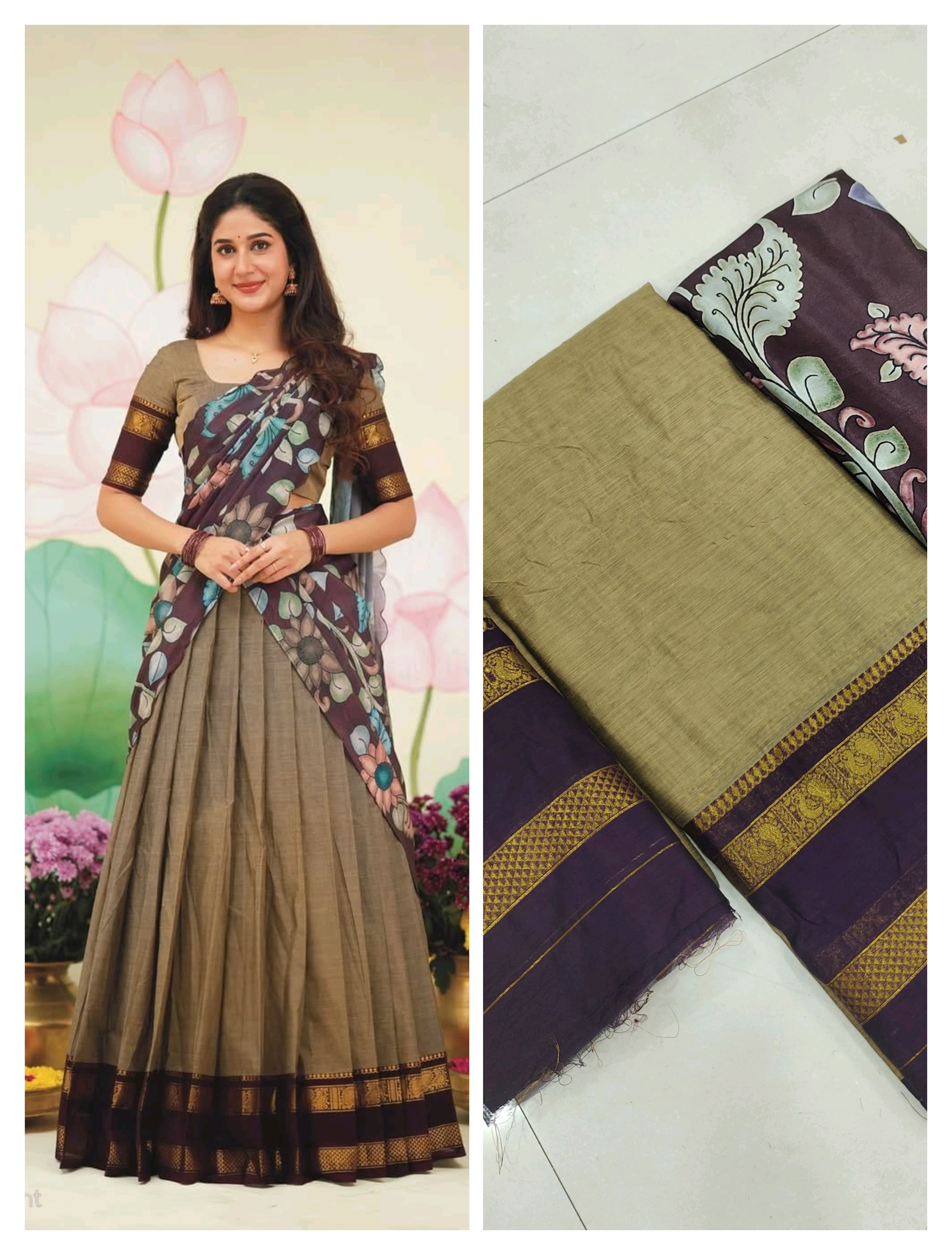 Pure Cotton Silk Half Saree