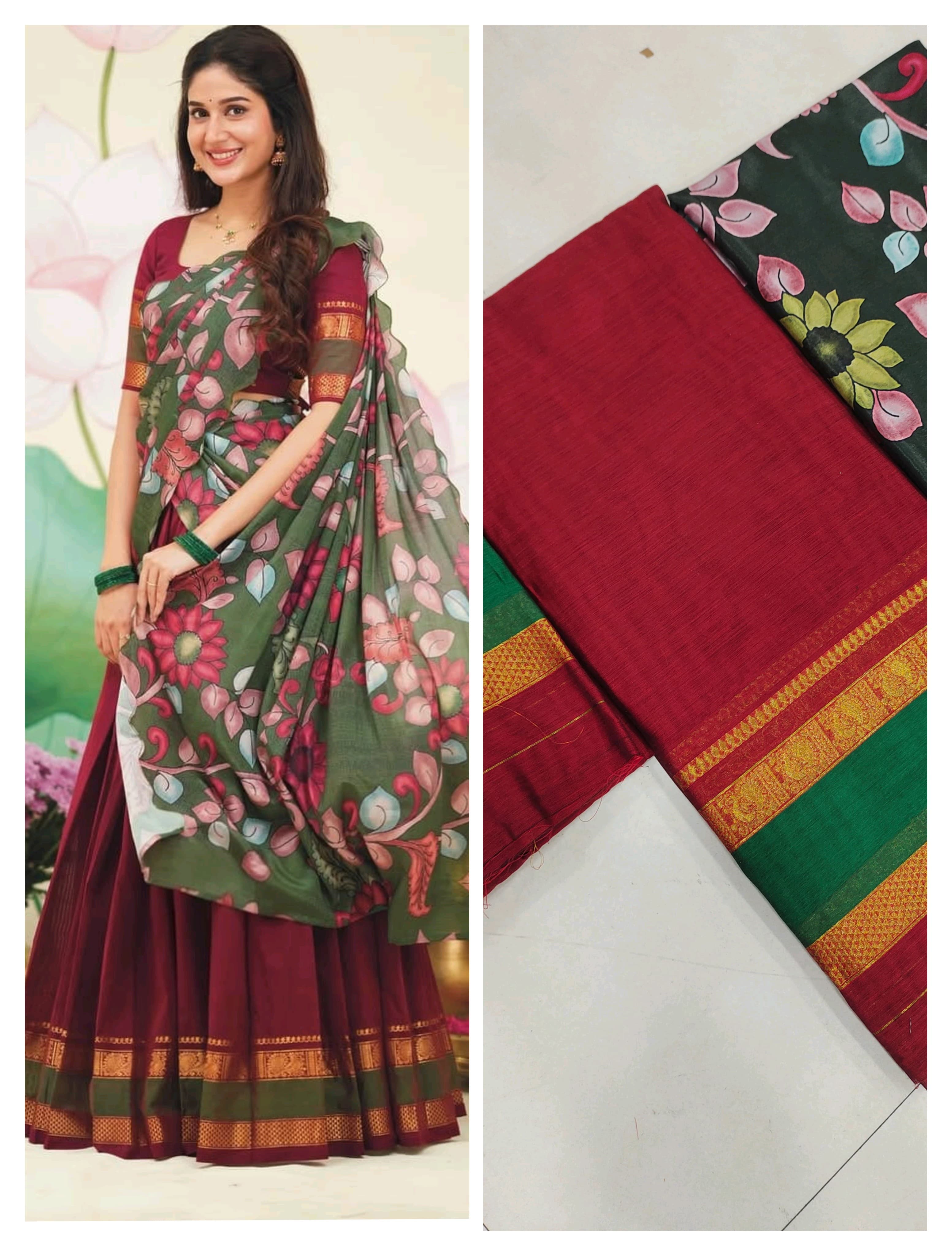 Pure Cotton Silk Half Saree