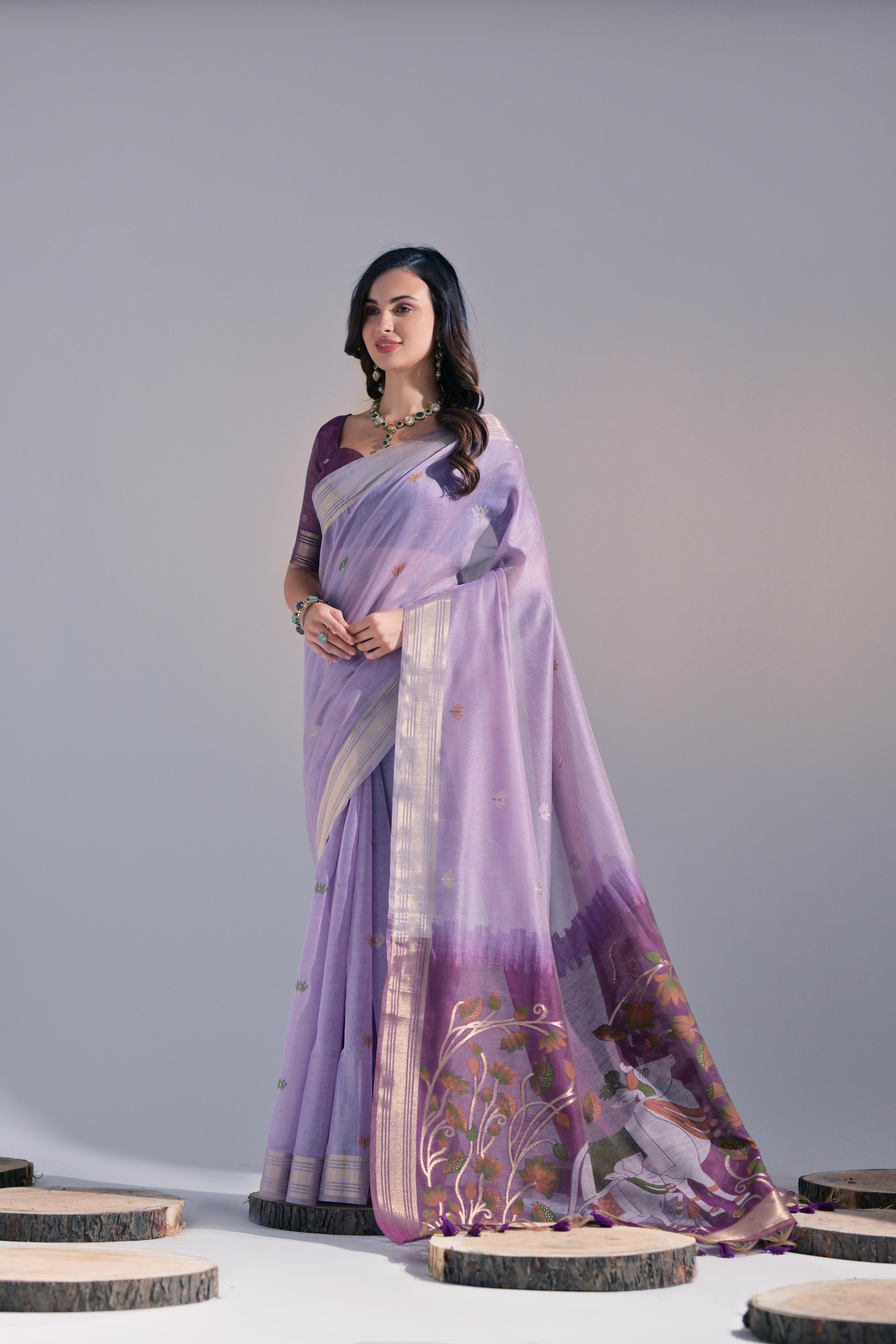 Soft Muga Cotton saree