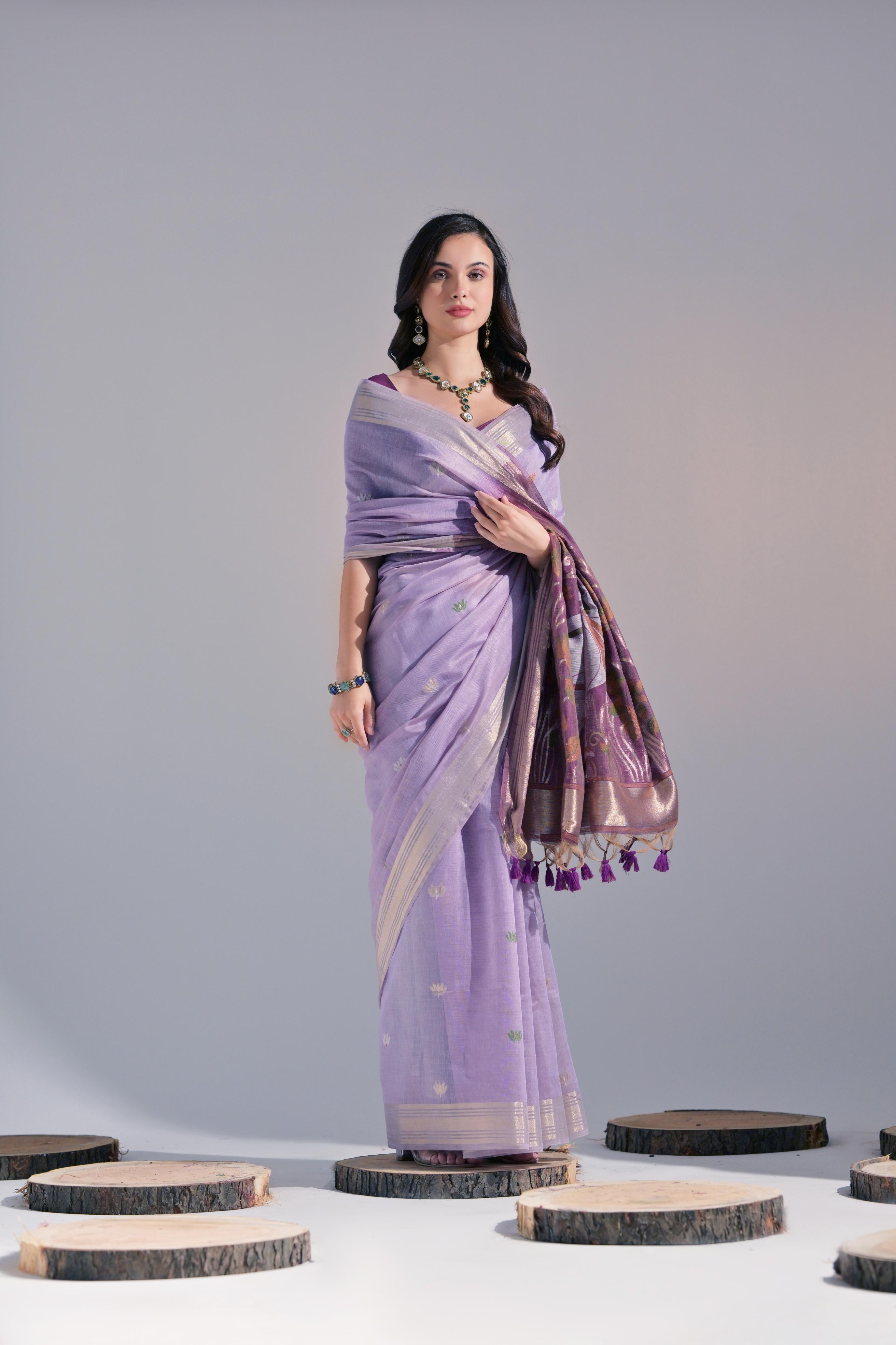 Soft Muga Cotton saree