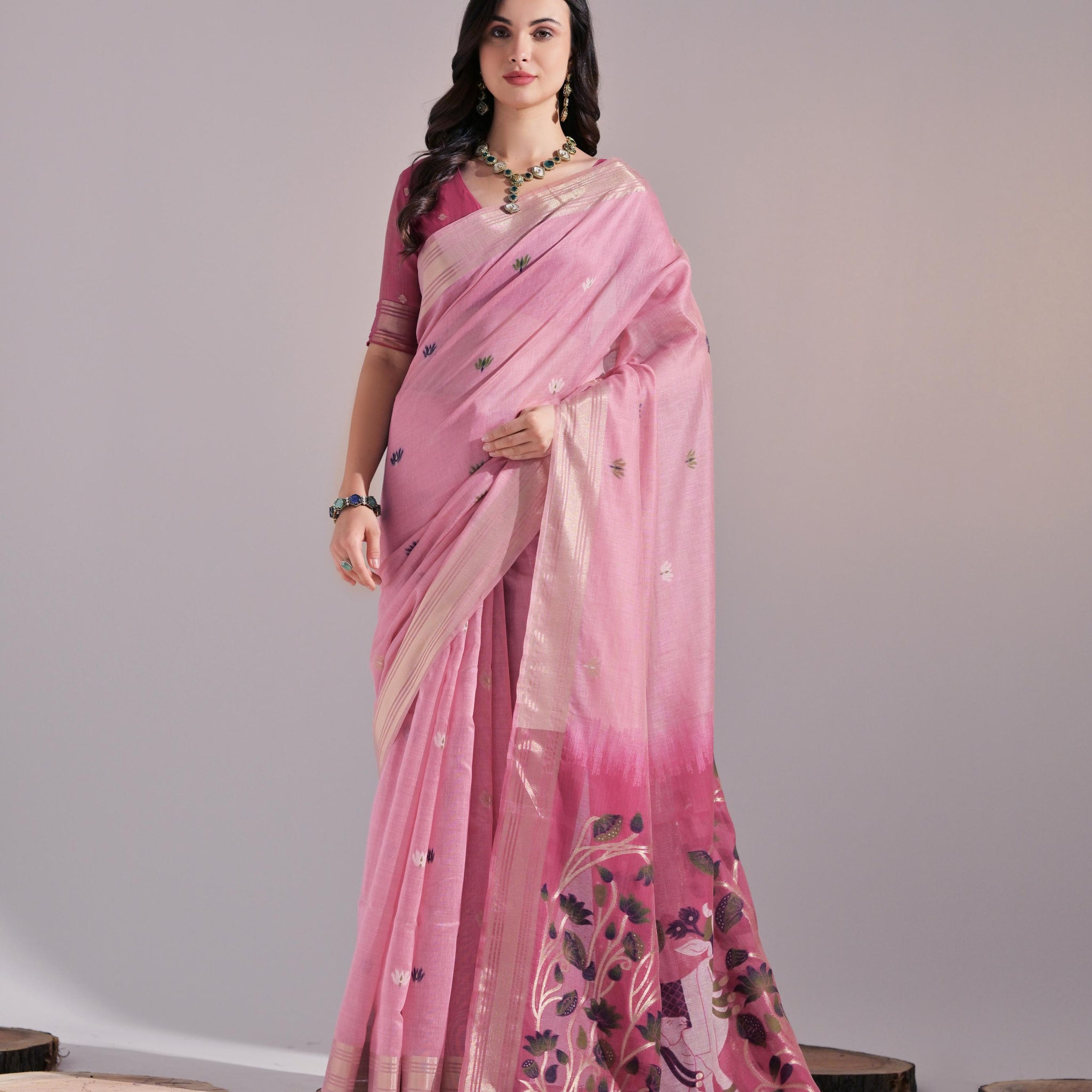 Soft Muga Cotton saree