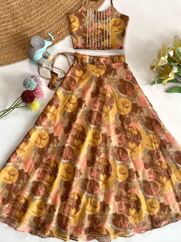 Soft Chanderi Printed Skirt