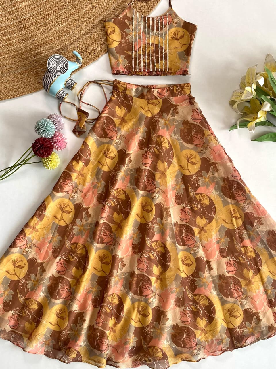 Soft Chanderi Printed Skirt
