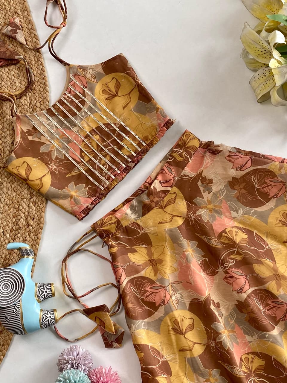 Soft Chanderi Printed Skirt