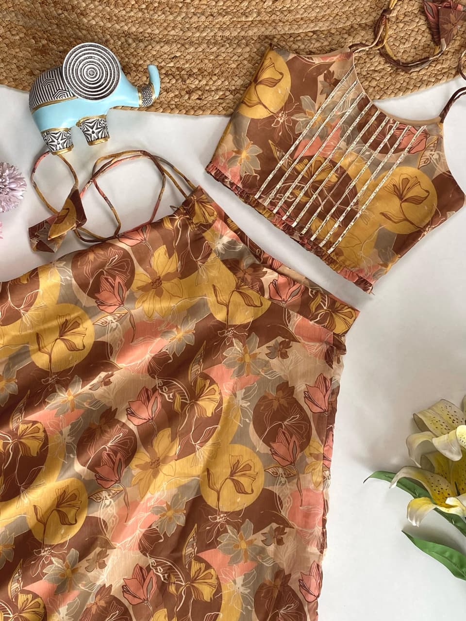 Soft Chanderi Printed Skirt