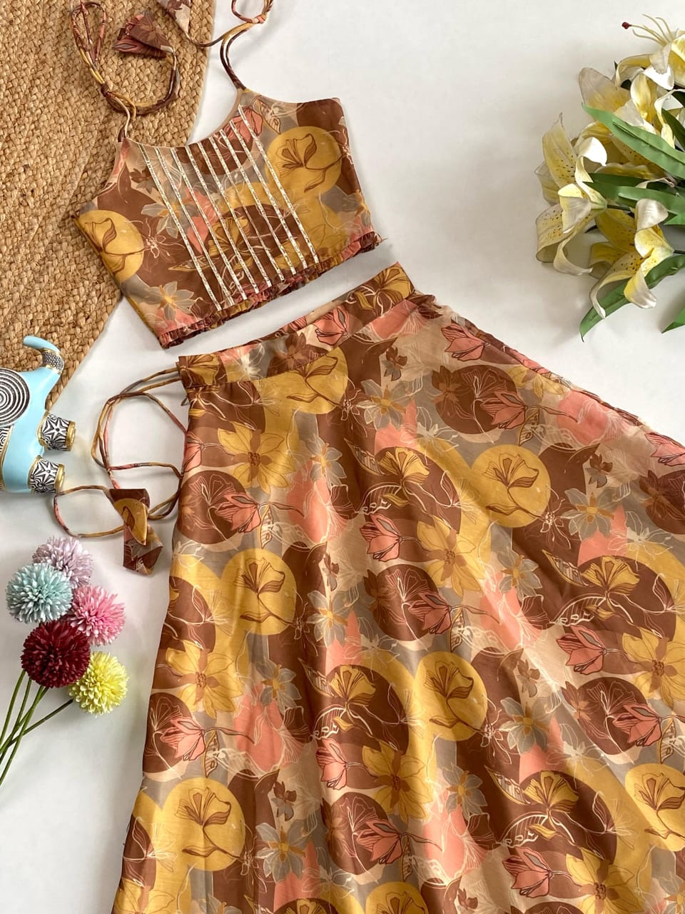 Soft Chanderi Printed Skirt