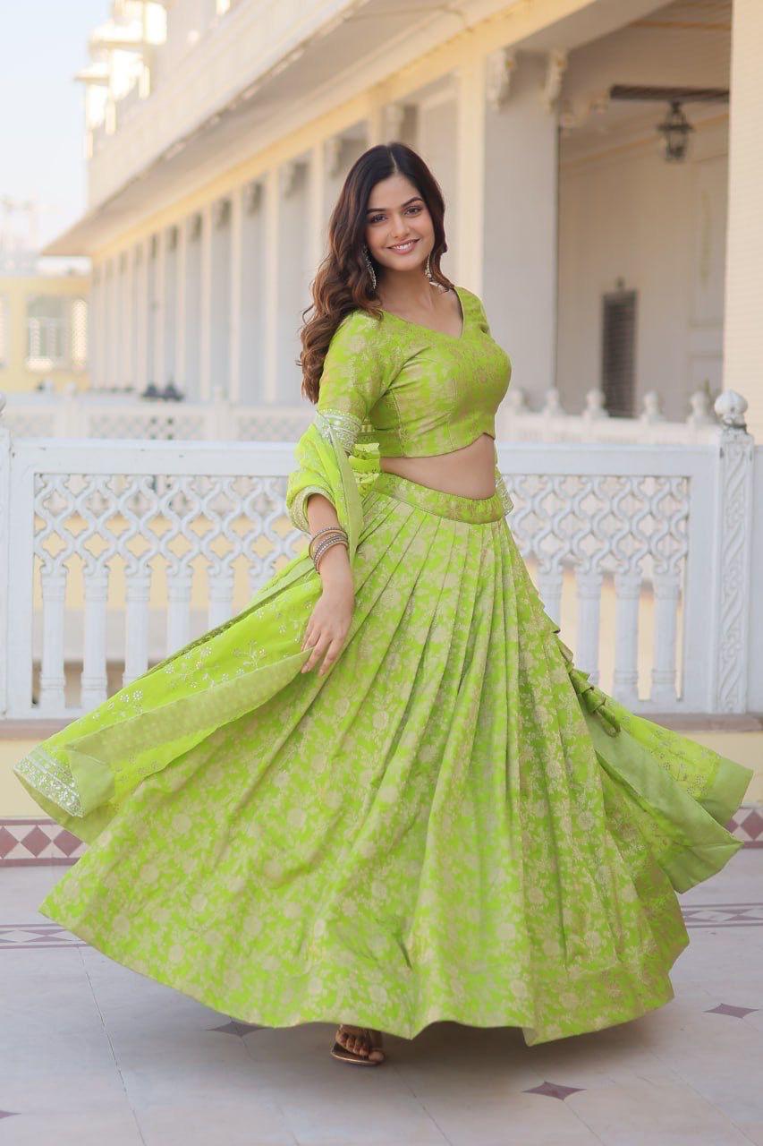 Viscose Jacquard Party wear Lehenga Choli