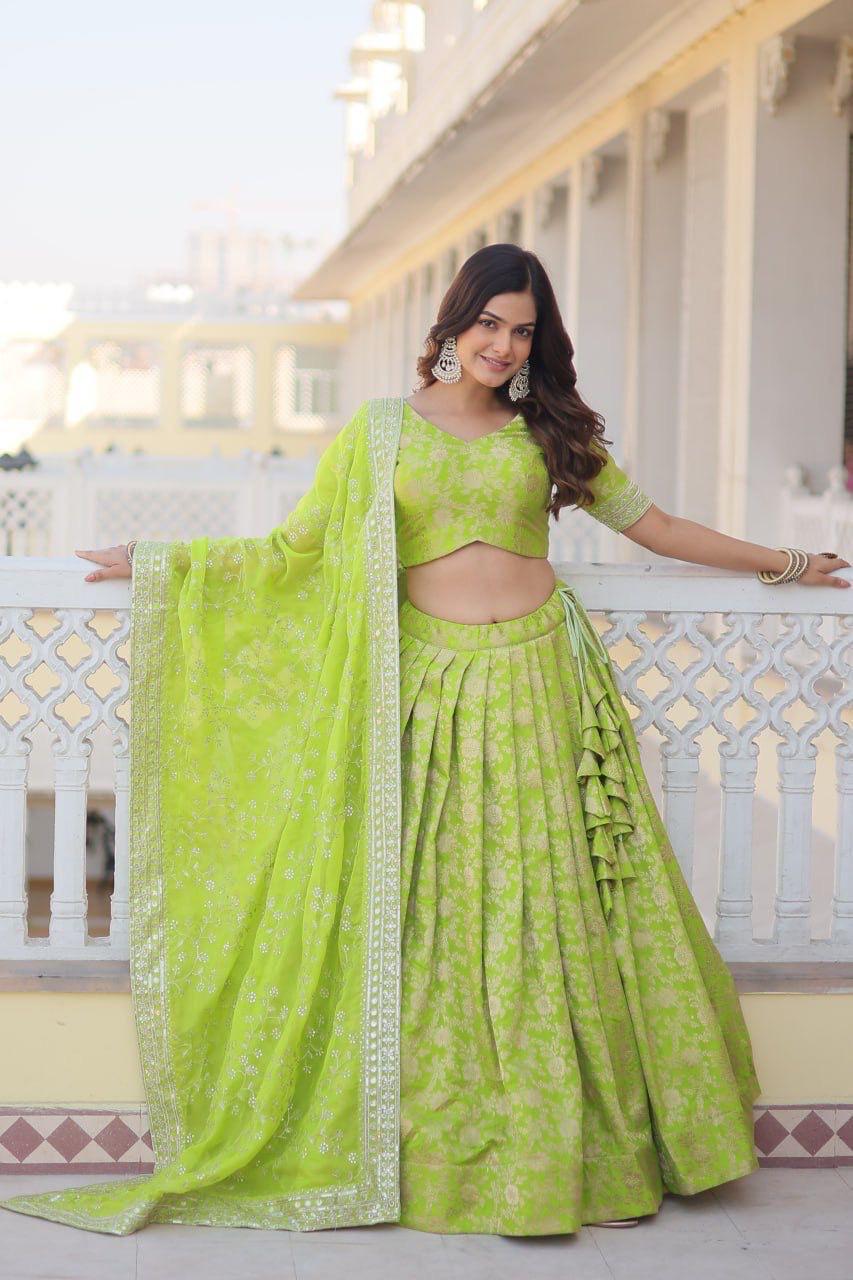 Viscose Jacquard Party wear Lehenga Choli