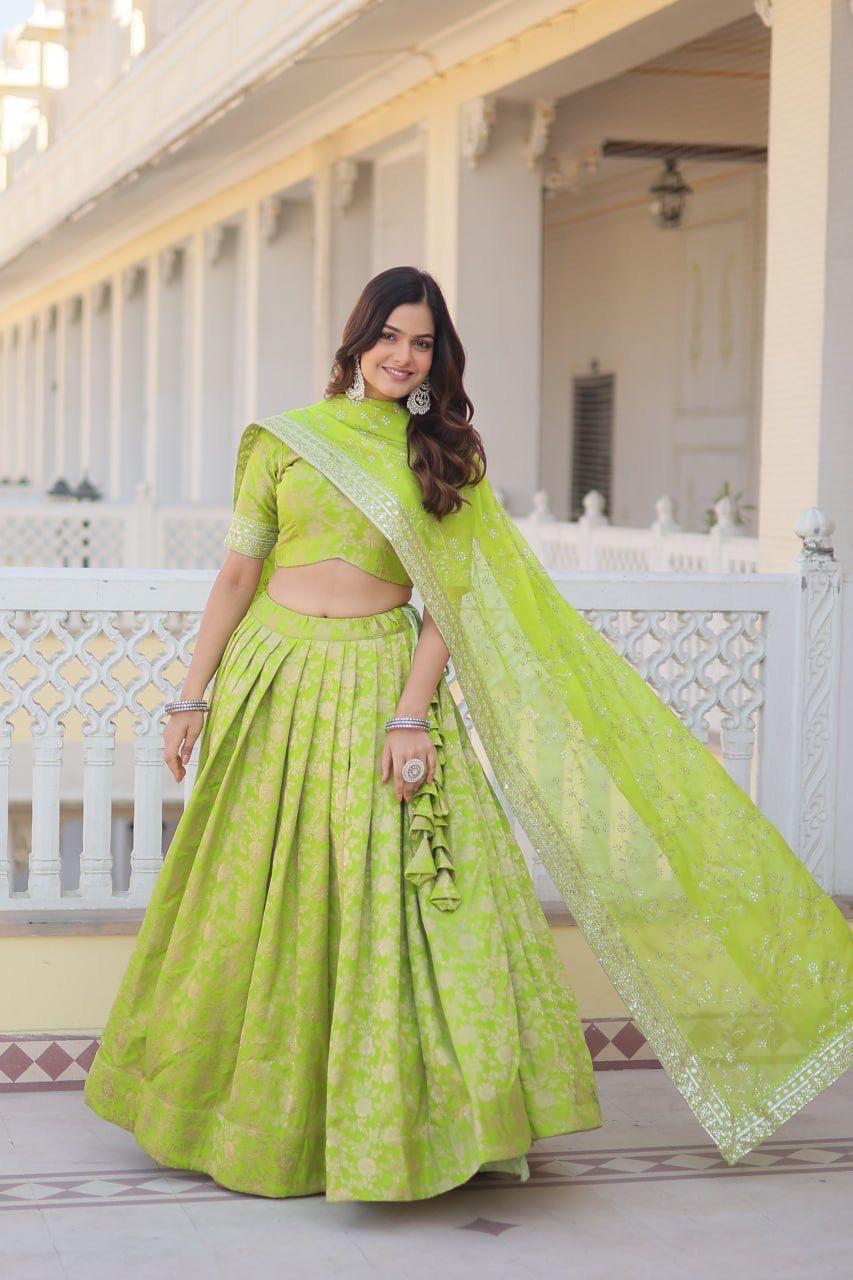 Viscose Jacquard Party wear Lehenga Choli