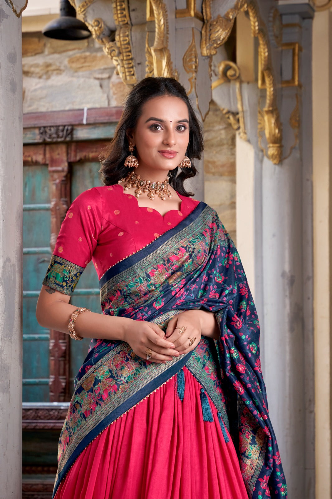 Party Wear Tasar Silk Lehenga Choli