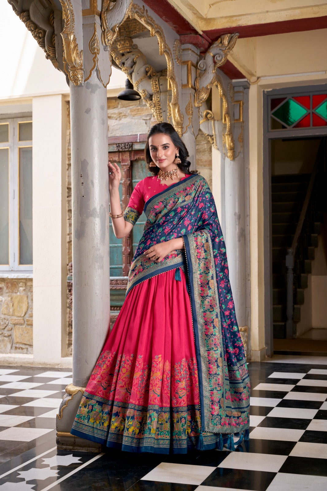 Party Wear Tasar Silk Lehenga Choli