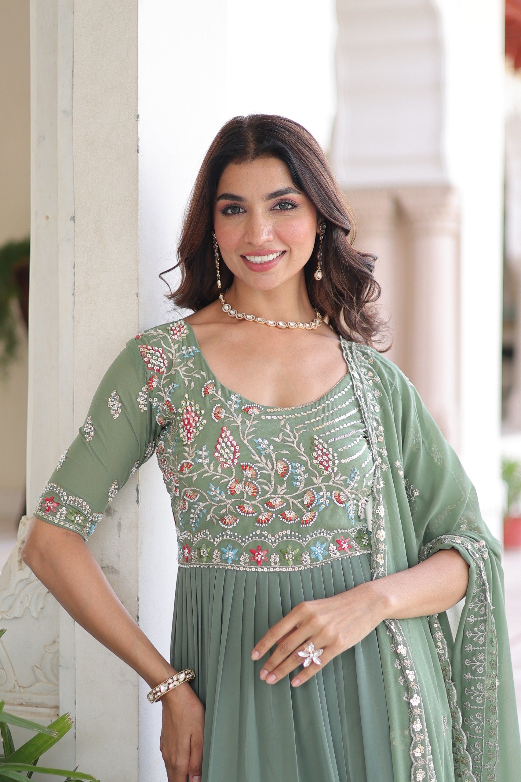 Designer Faux Blooming Gown