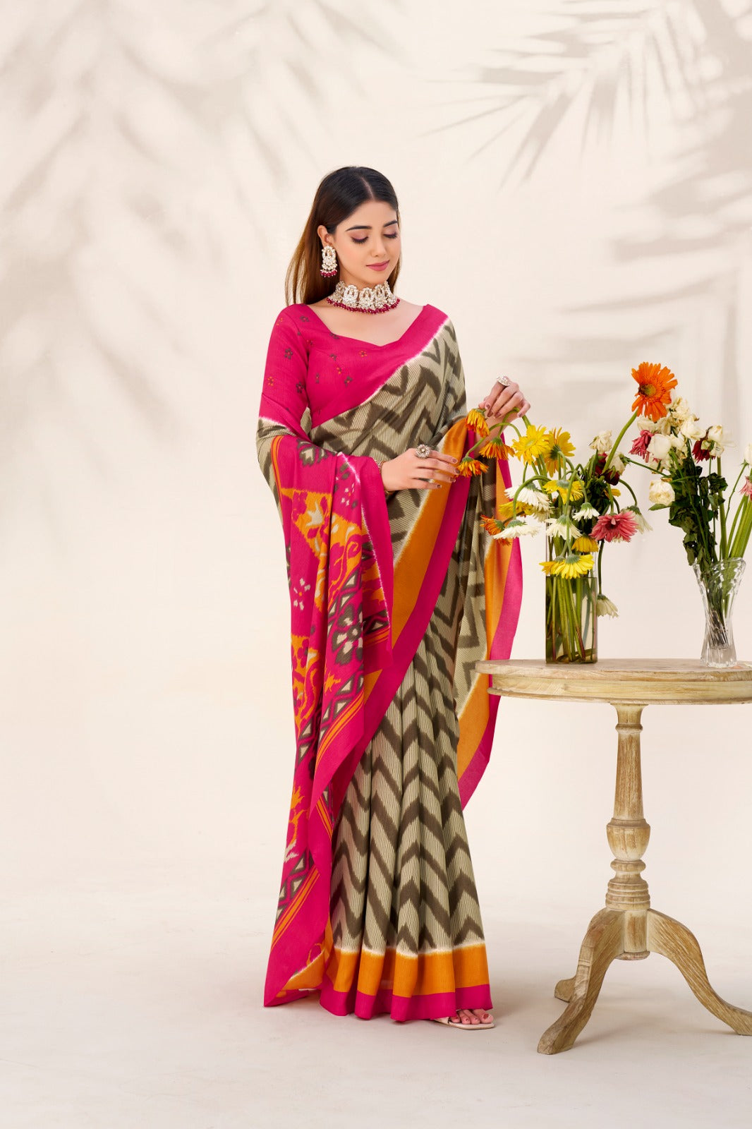 Tasar Silk Printed Saree