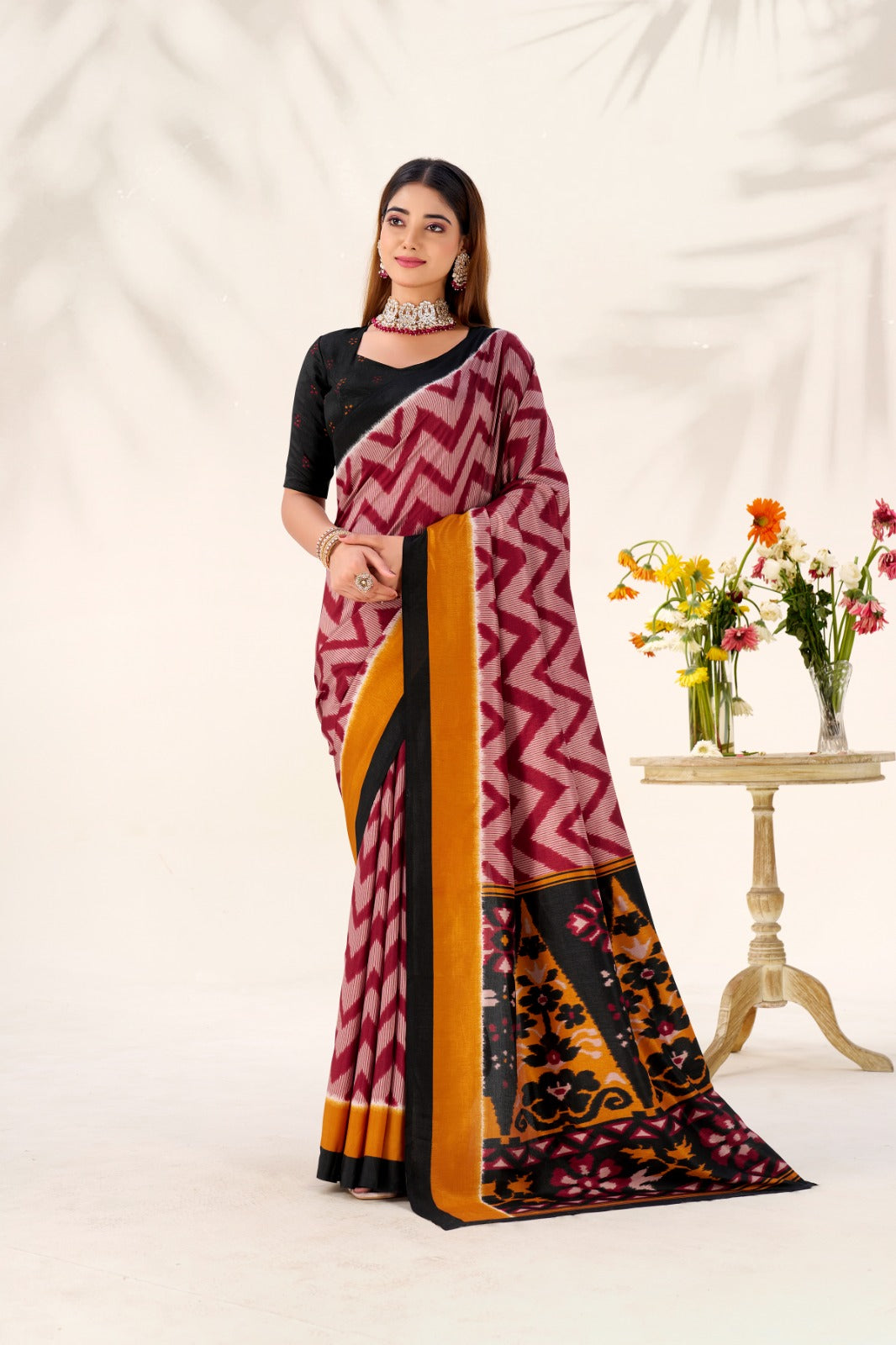 Tasar Silk Printed Saree