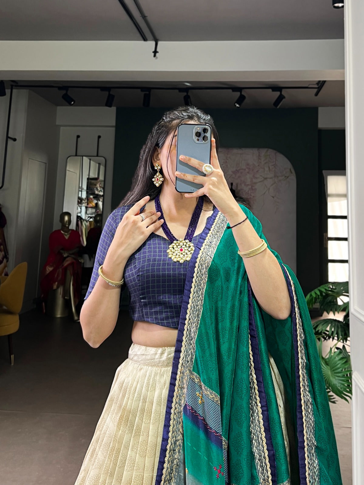 Tasar Silk Lehenga Set