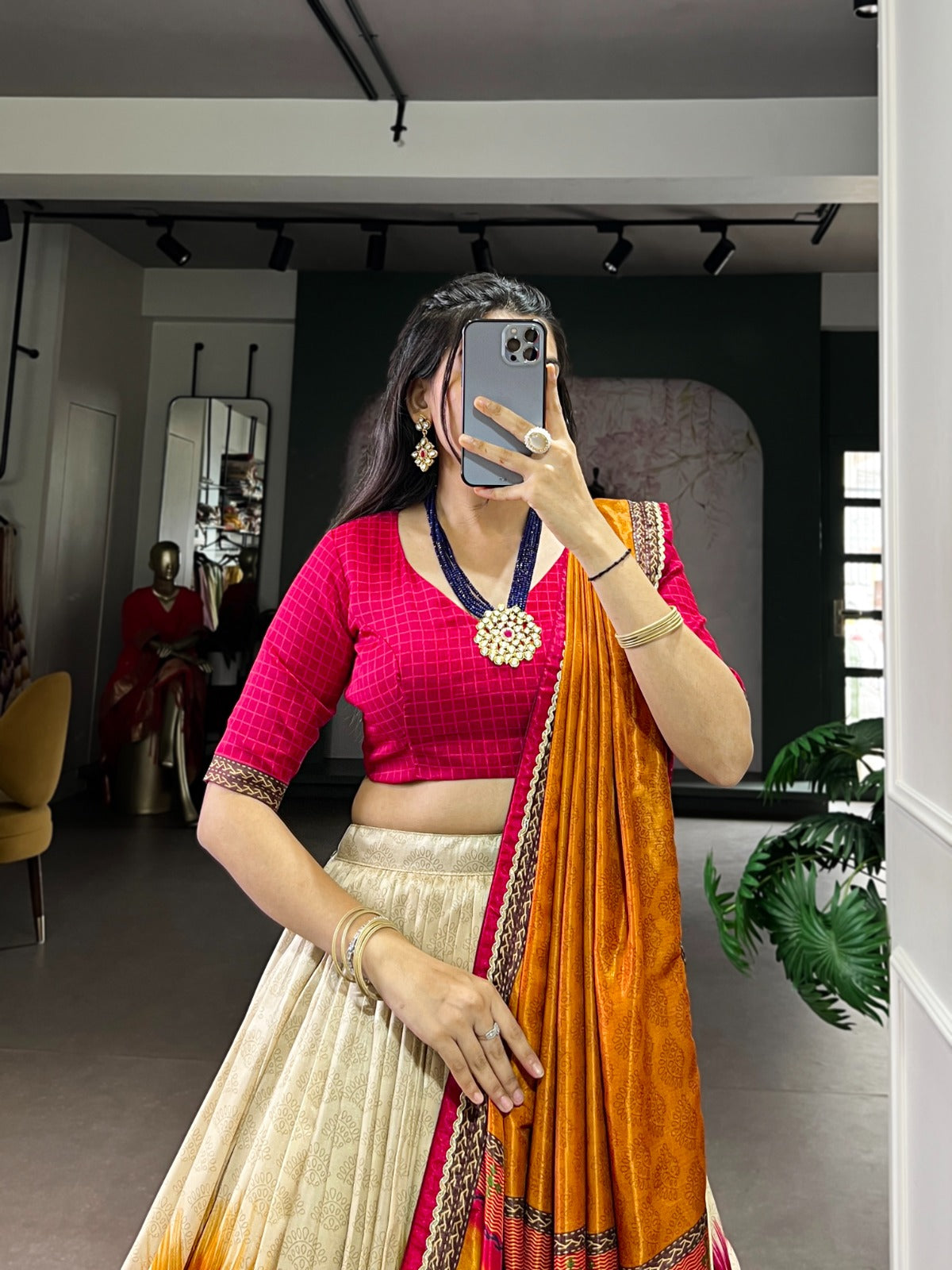 Tasar Silk Lehenga Set