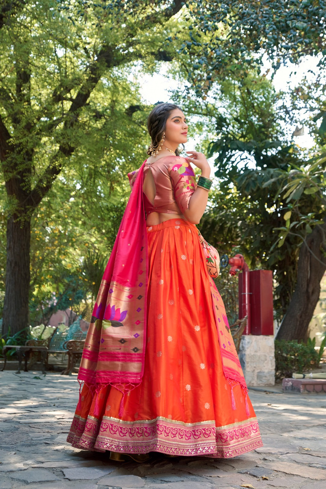 Jacquard Silk Paithani Lehenga Choli