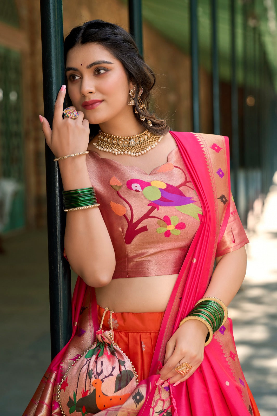 Jacquard Silk Paithani Lehenga Choli