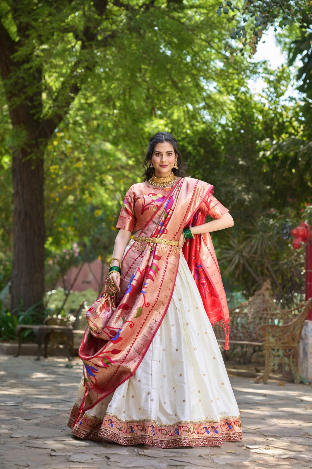 Jacquard Silk Paithani Lehenga Choli