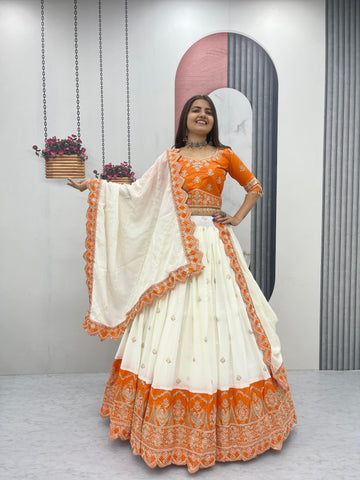Chinon Heavy Embroidery Lehenga Choli