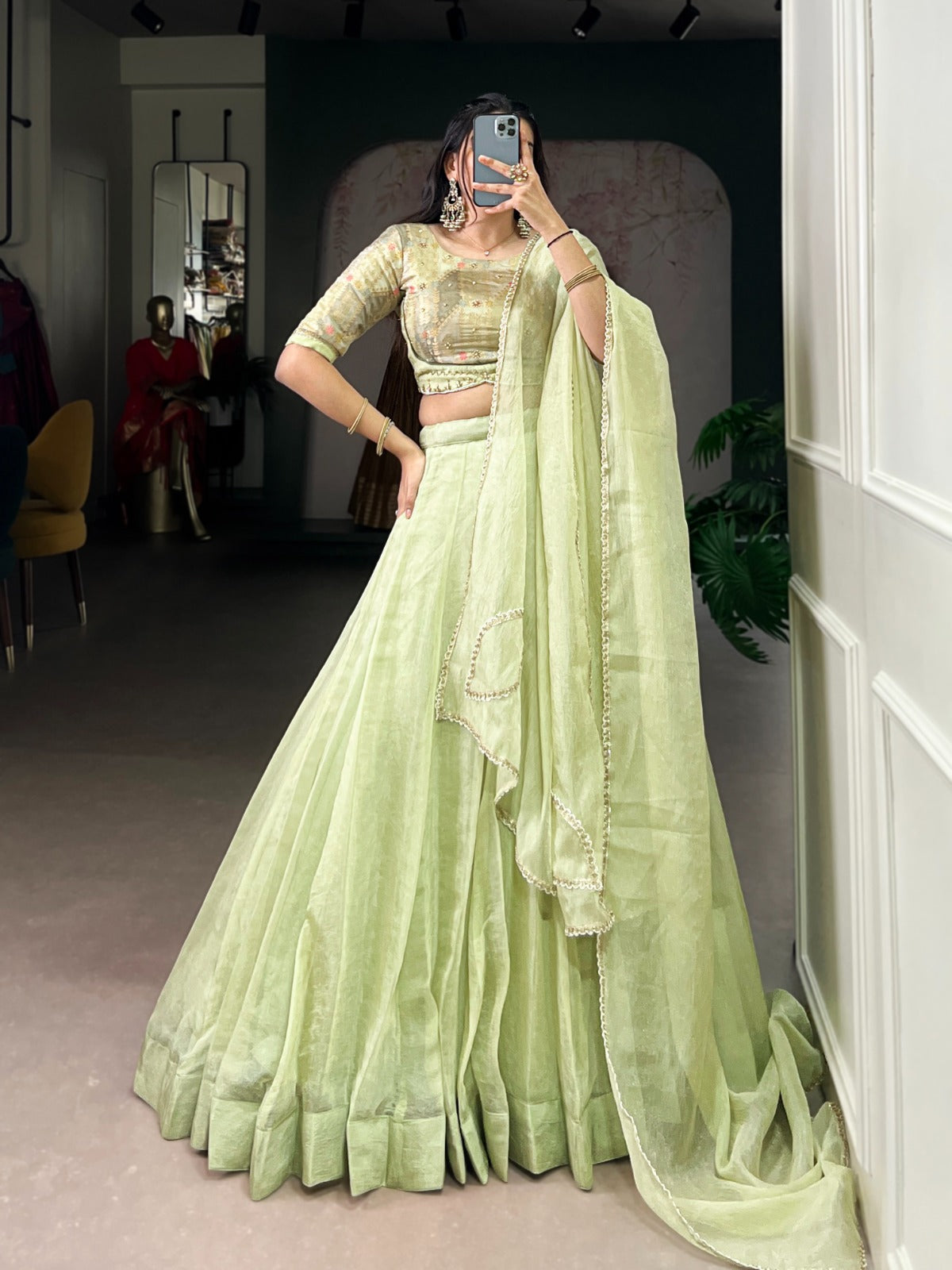 Allen Crush Plain Lehenga Choli