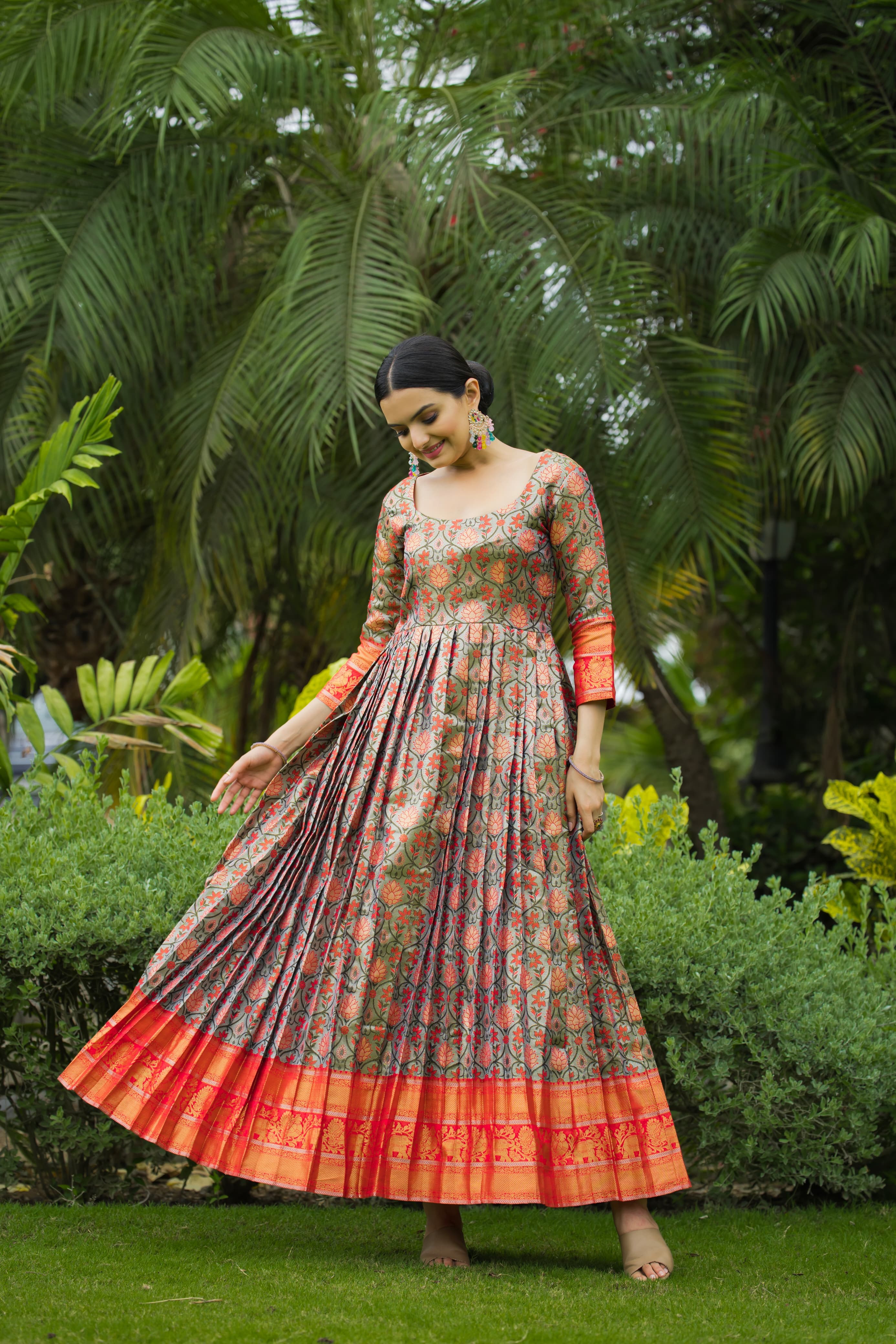 Semi Kanjivaram Silk Designer Gown
