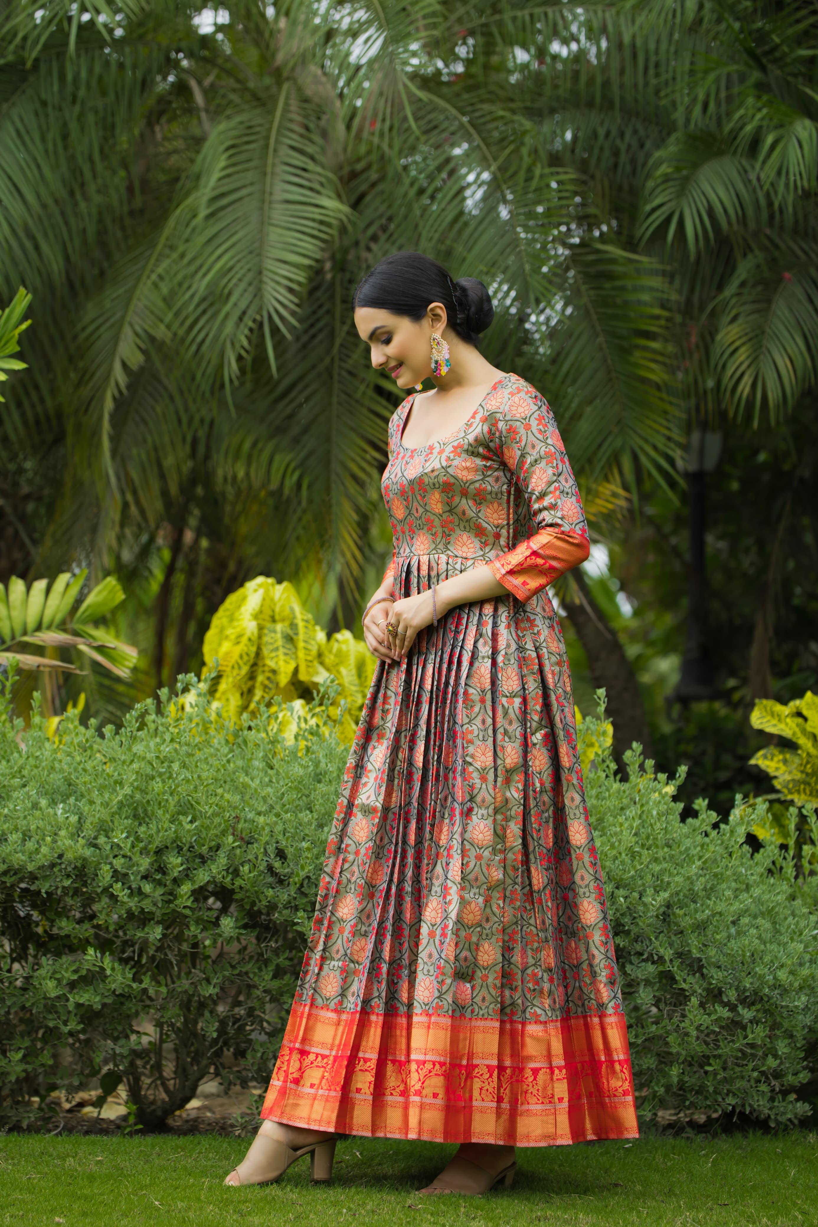 Semi Kanjivaram Silk Designer Gown