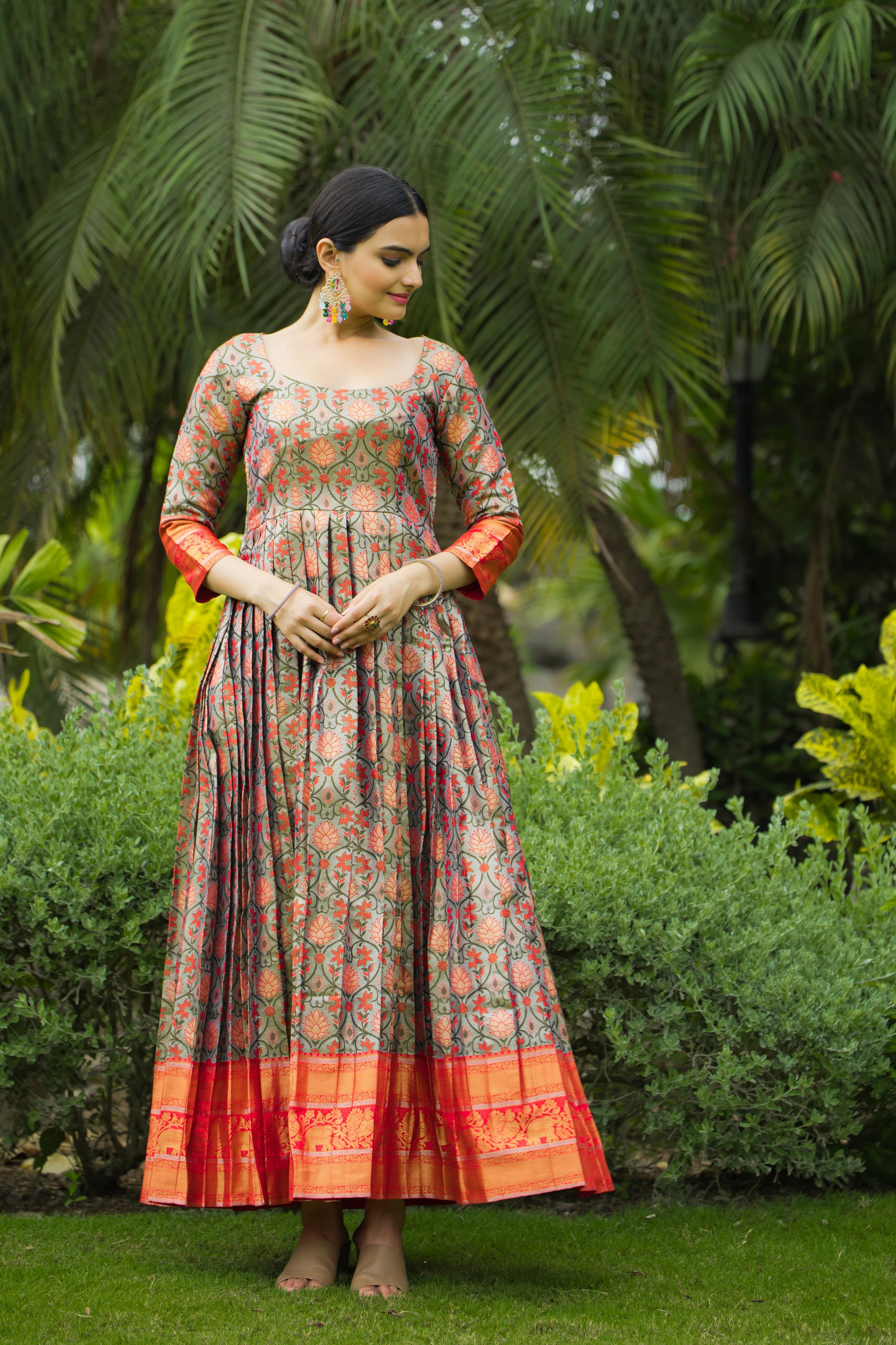 Semi Kanjivaram Silk Designer Gown